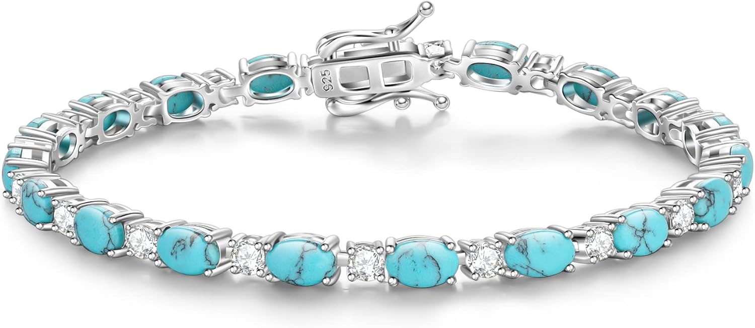 FANCIME Birthstone Bracelets Sterling Silver Tennis Bracelets Charm Fine Jewelry...