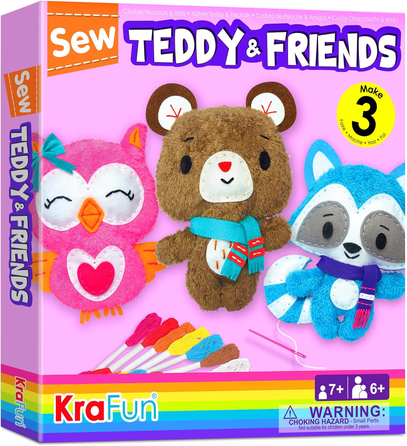 KRAFUN Sewing Kit for Kids Age 7 8 9 10 11 12 Beginner My First Art & Craft, Inc...