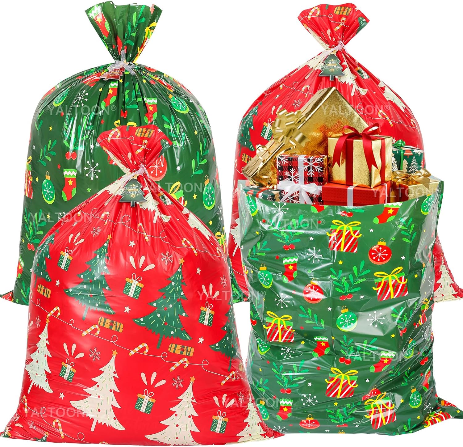 Large Christmas Gift Bags, 4PCS 44"X 36" Jumbo Extra Large Gift Bag, XL Christma...