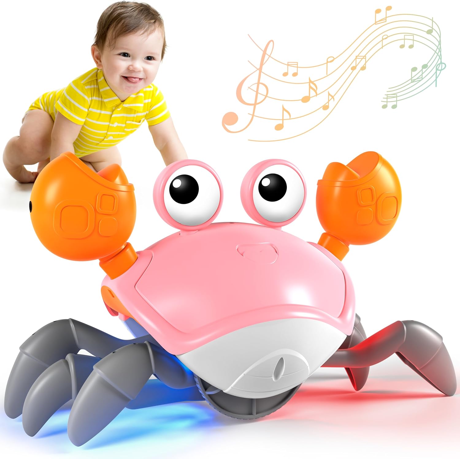 Crawling Crab Toy, Infant Tummy Time Baby Toys, Fun Interactive Dancing Walking...