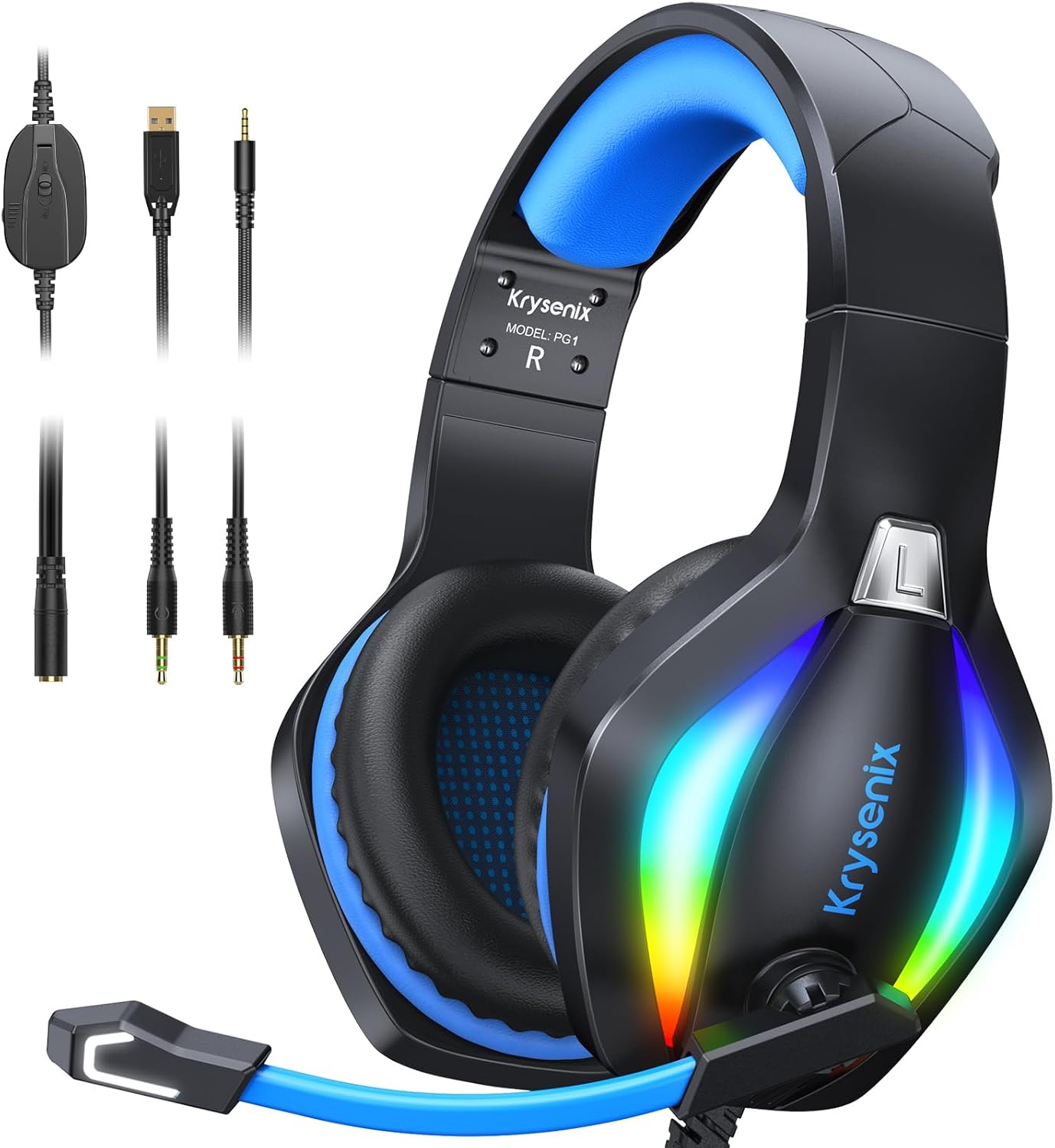 Krysenix PG1 Gaming Headset for PS4/PS5/PC/Nintendo Switch/Xbox, Xbox One Headse...