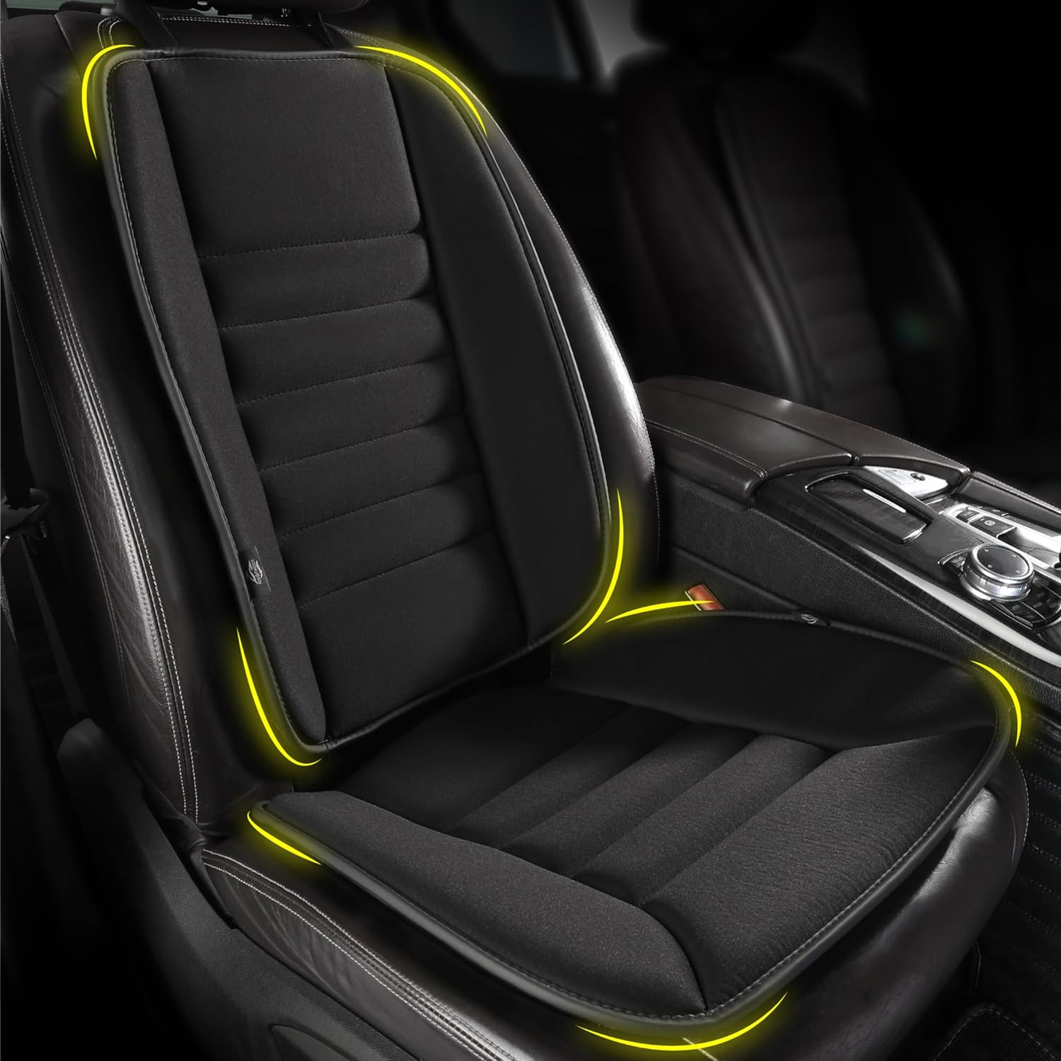 kingphenix Car Seat Cushion with Back Support Pillow: Enhanced Comfort Memory Fo...
