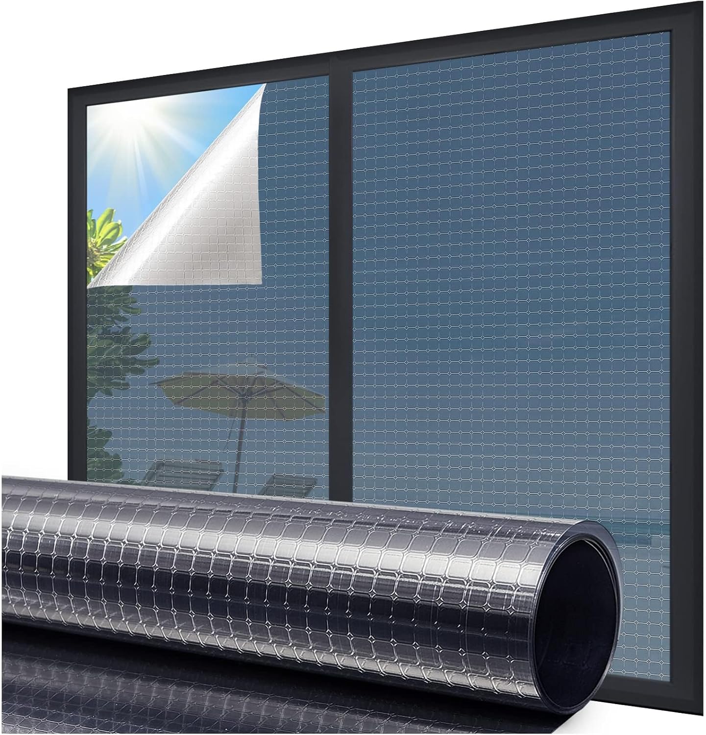 Beautysaid One Way Reflective Window Film Sun Blocker, Anti Glare UV Heat Reflec...