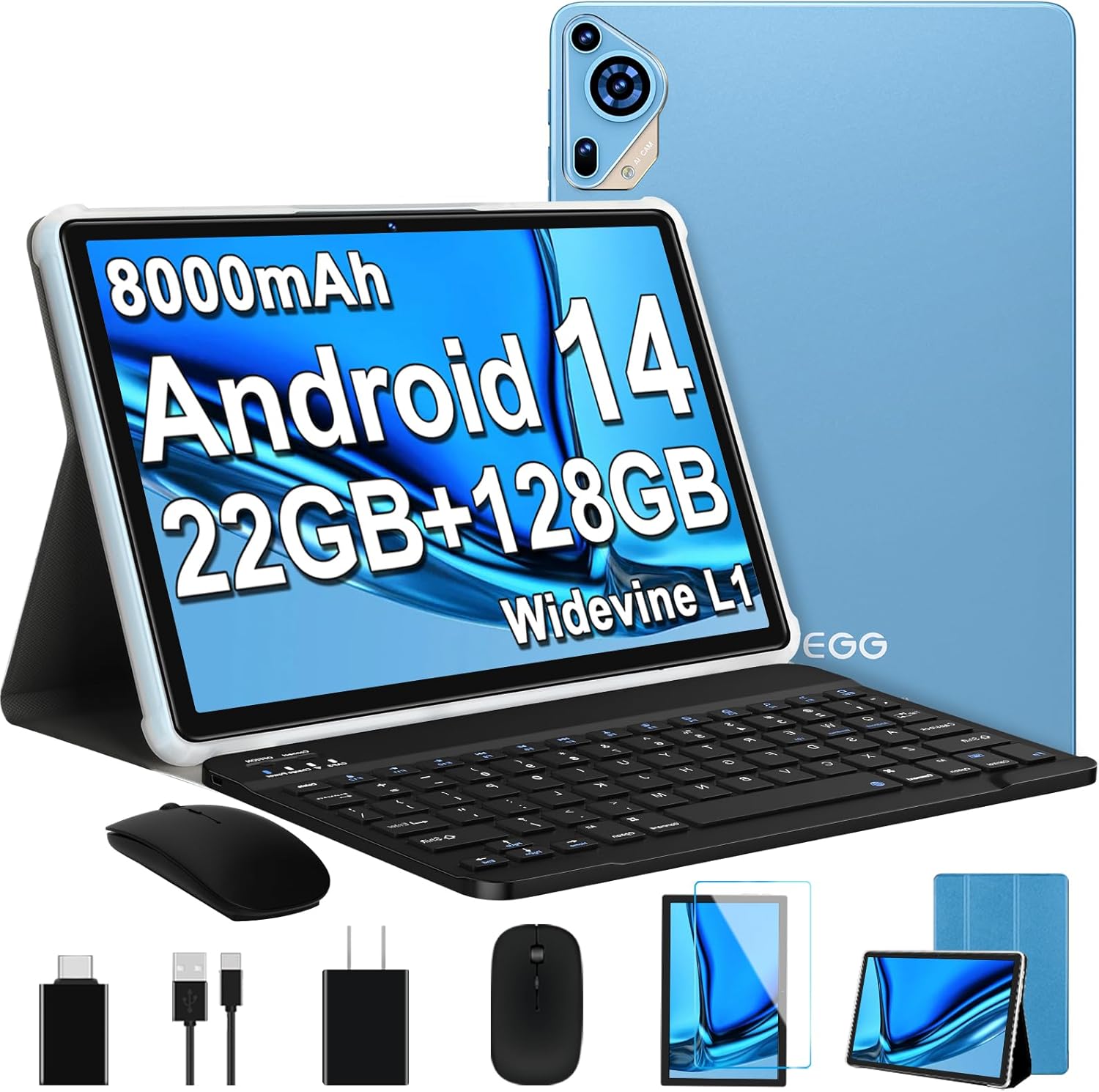2024 Android 14 Tablet 10 inch Octa-Core Tablets with 22GB RAM+128GB ROM(Expand...
