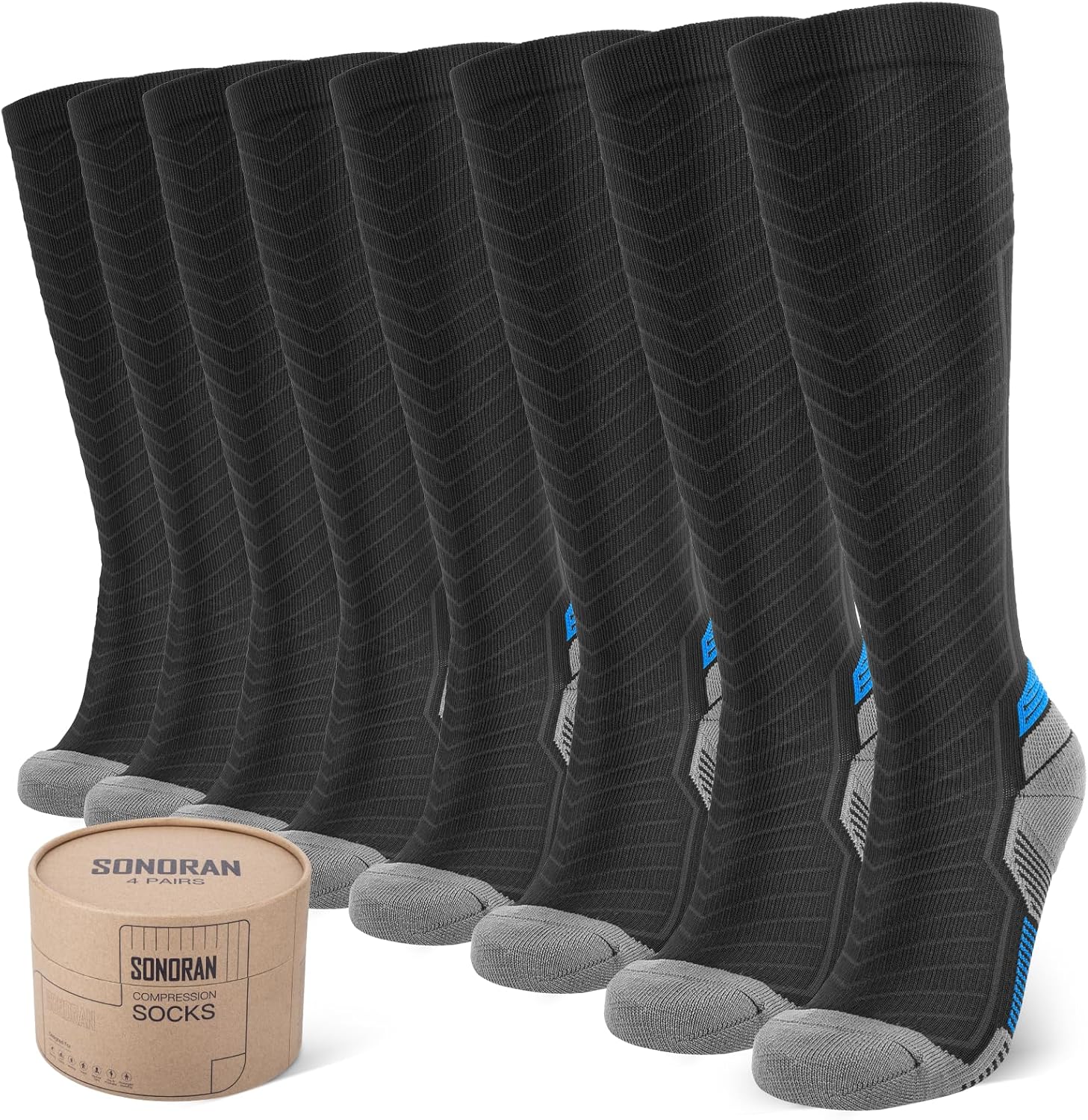 Compression Socks for Men & Women (2/4/6 Pairs) 20-30 mmHg Graduated Compression...