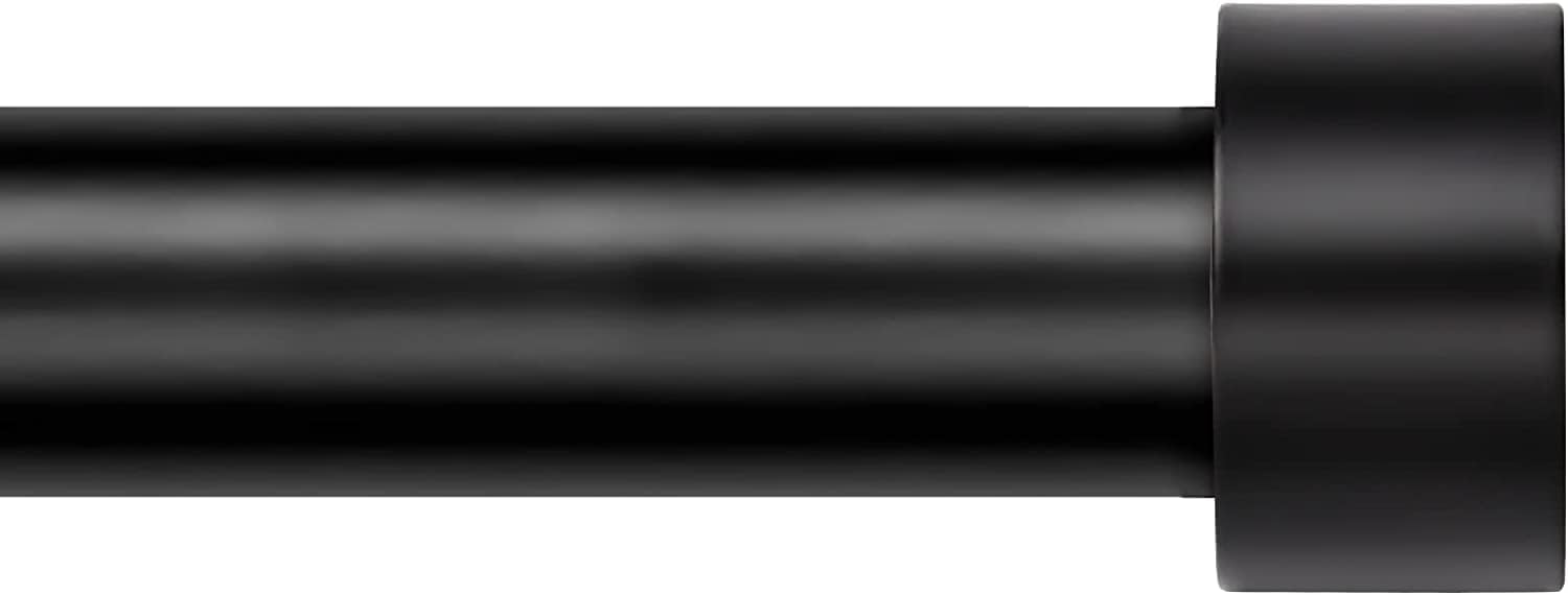 Zeerobee Curtain Rods for Windows 66 to 120, 1 Inch Black Curtain Rod Set, Heavy...