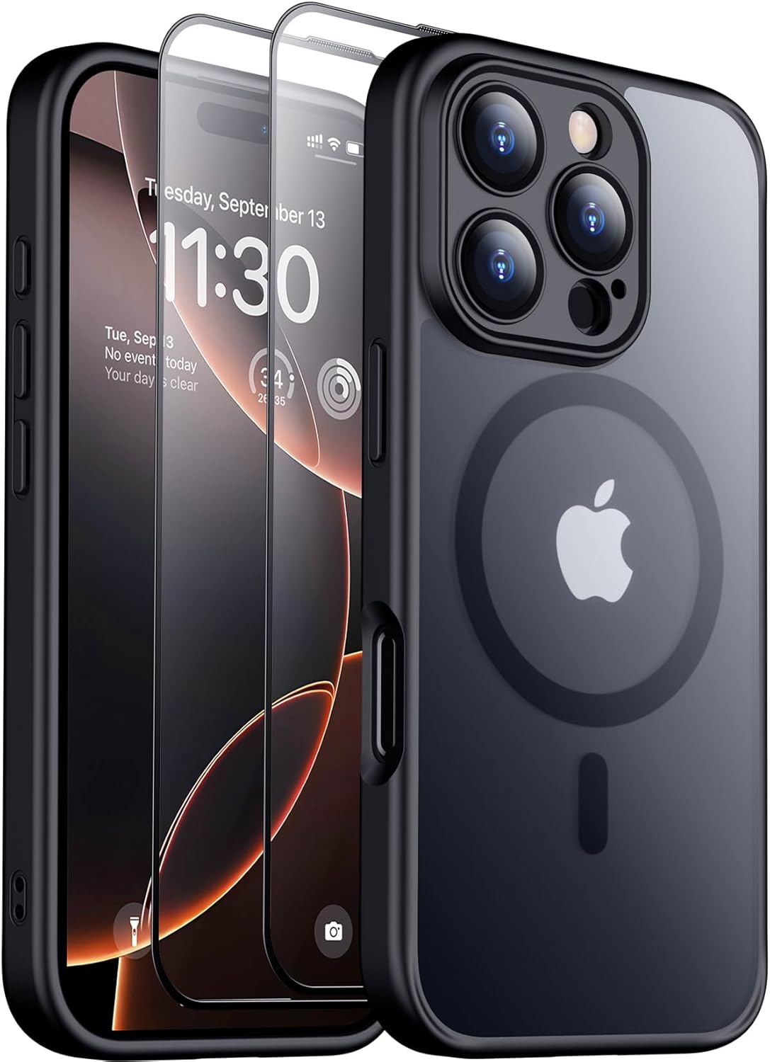 SPIDERCASE Magnetic for iPhone 16 Pro Max Case, Translucent Matte [2Pcs Tempered...