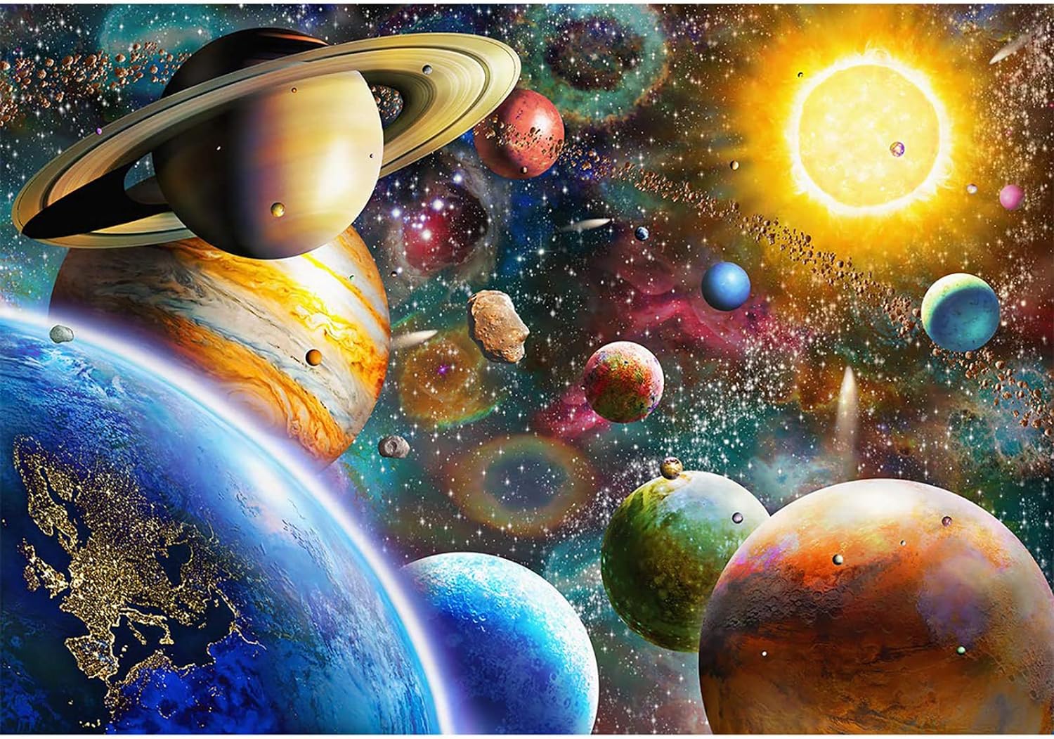 Jigsaw Puzzles 1000 Pieces for Adults, Families (Space Traveler, Solar System) P...