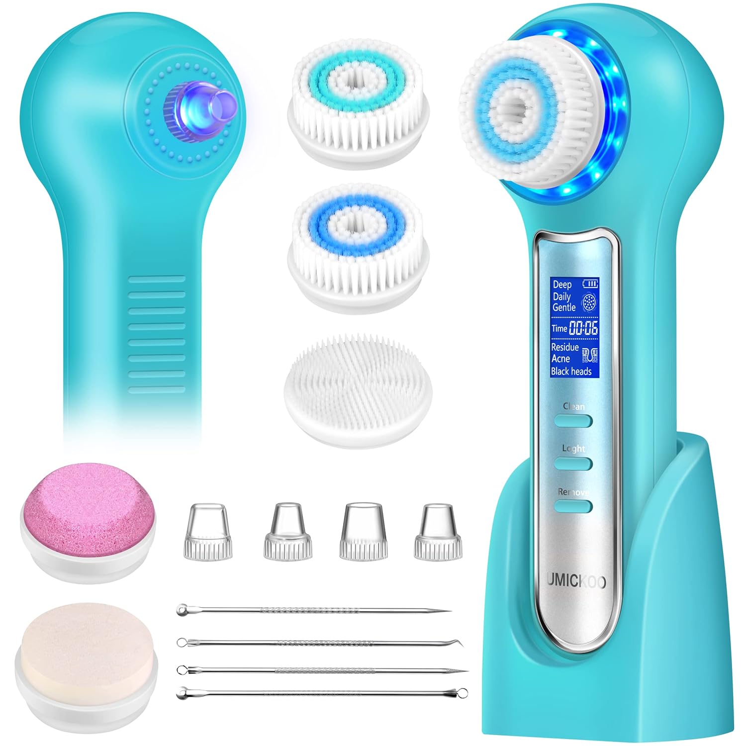 Blackhead Remover Vacuum,Rechargeable Facial Cleansing Brush with LCD Screen,IPX...