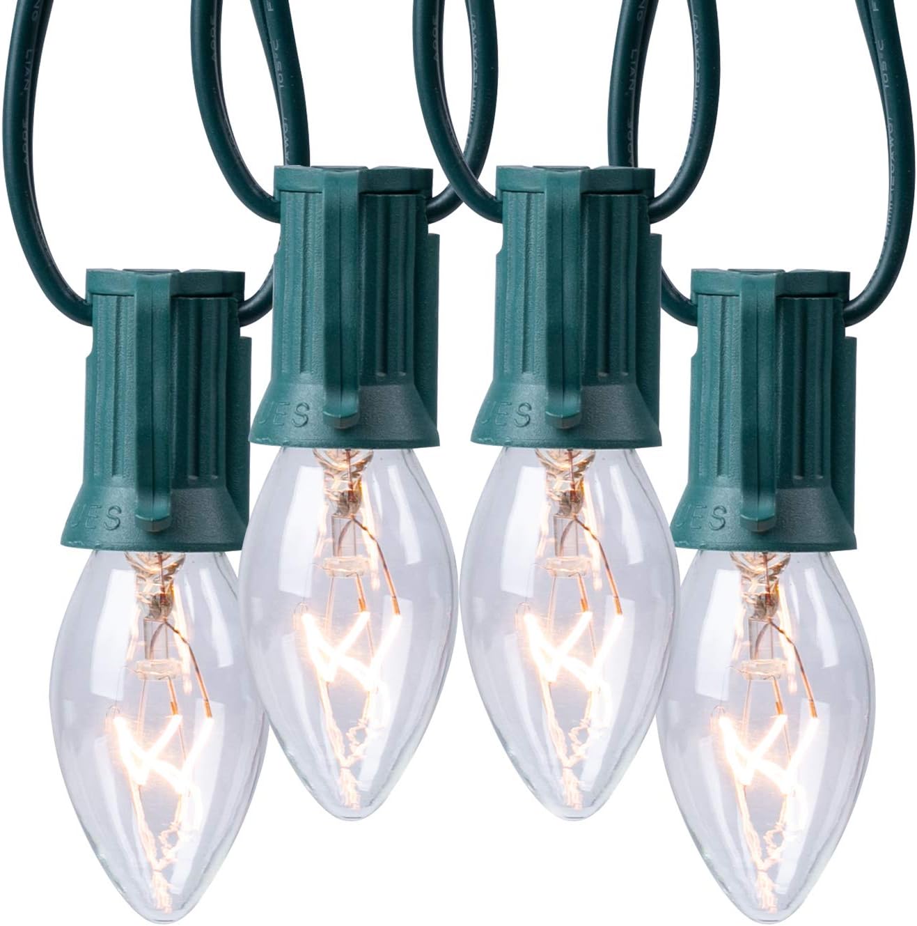 Vintage C9 Christmas Lights Outdoor, 50 FT C9 String Lights for Christmas Decora...