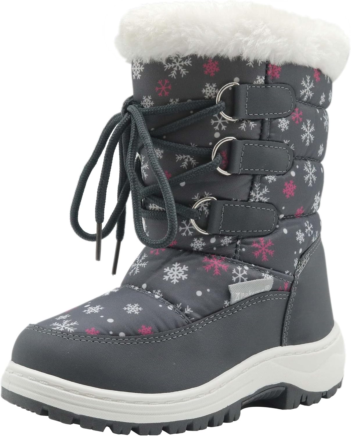 Apakowa Kids Girls Insulated Fur Winter Warm Snow Boots (Toddler/Little Kid) 8 T...