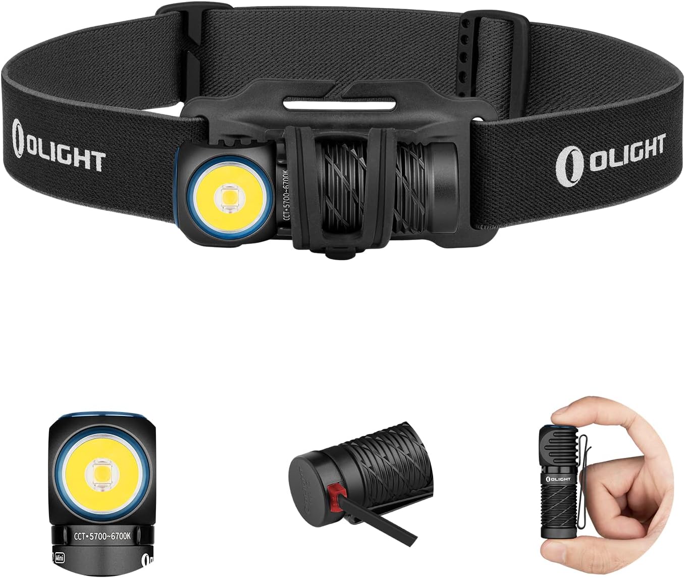 OLIGHT Perun 2 Mini Headlamp 1100 Lumens LED Head Flashlight, Rechargeable Headl...