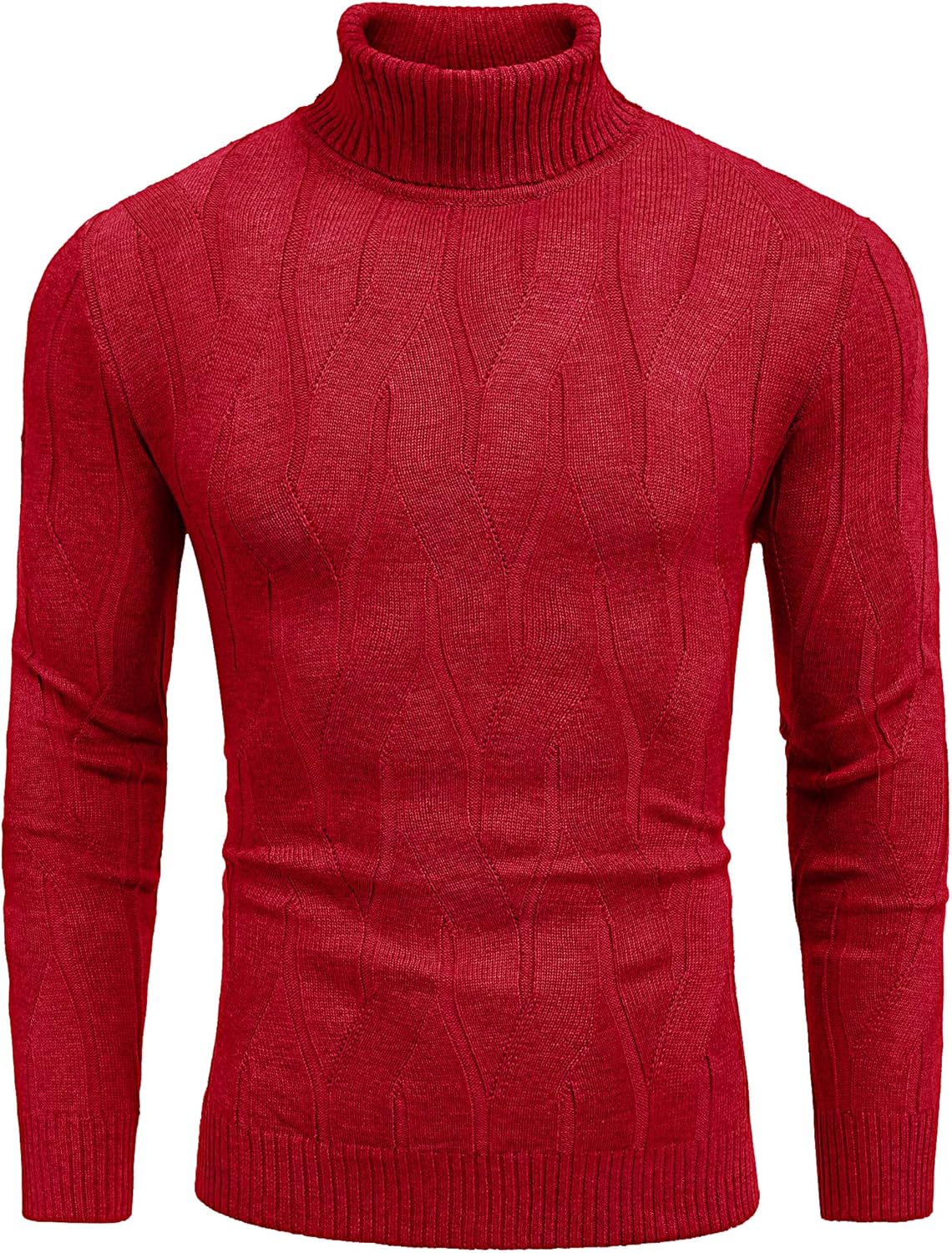 COOFANDY Men's Slim Fit Turtleneck Sweater Long Sleeve Casual Knitted Pullover S...