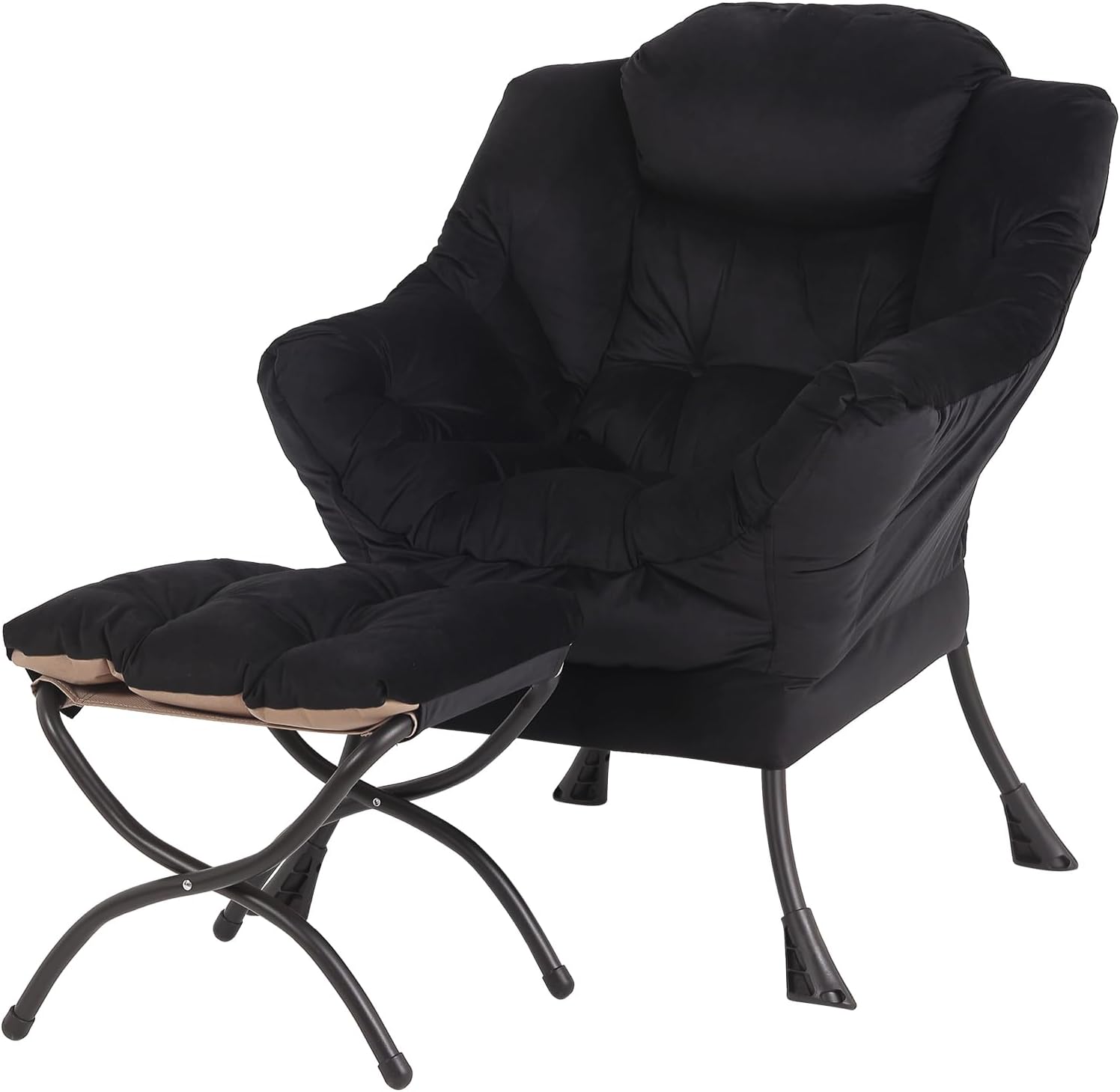 Tiita Lazy Chair with Ottoman, Modern Large Accent Lounge Chair, Leisure Sofa Ar...