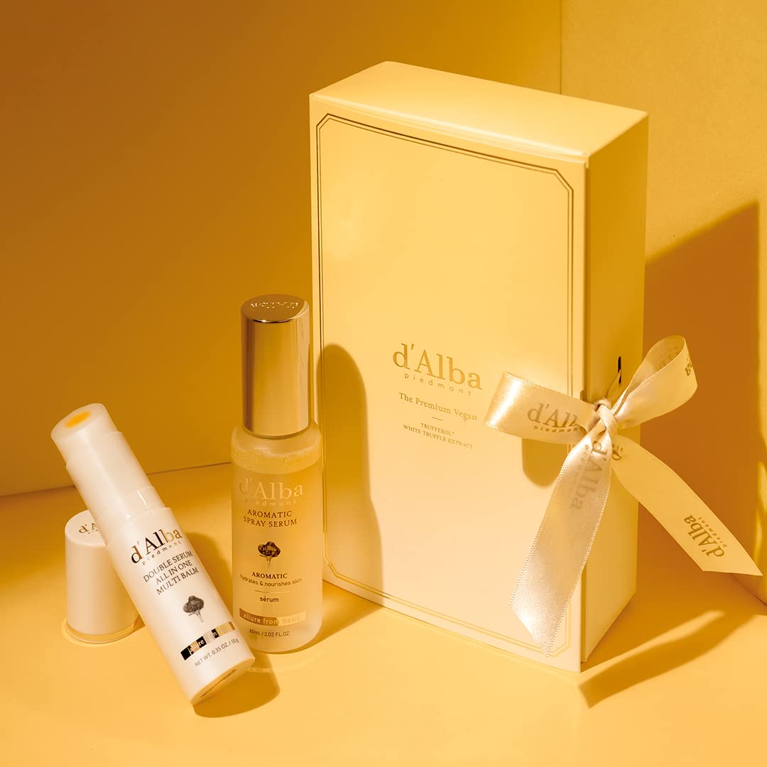 d'alba Piedmont White Truffle Vegan Holiday Gift Set, First Aromatic Spray Serum...