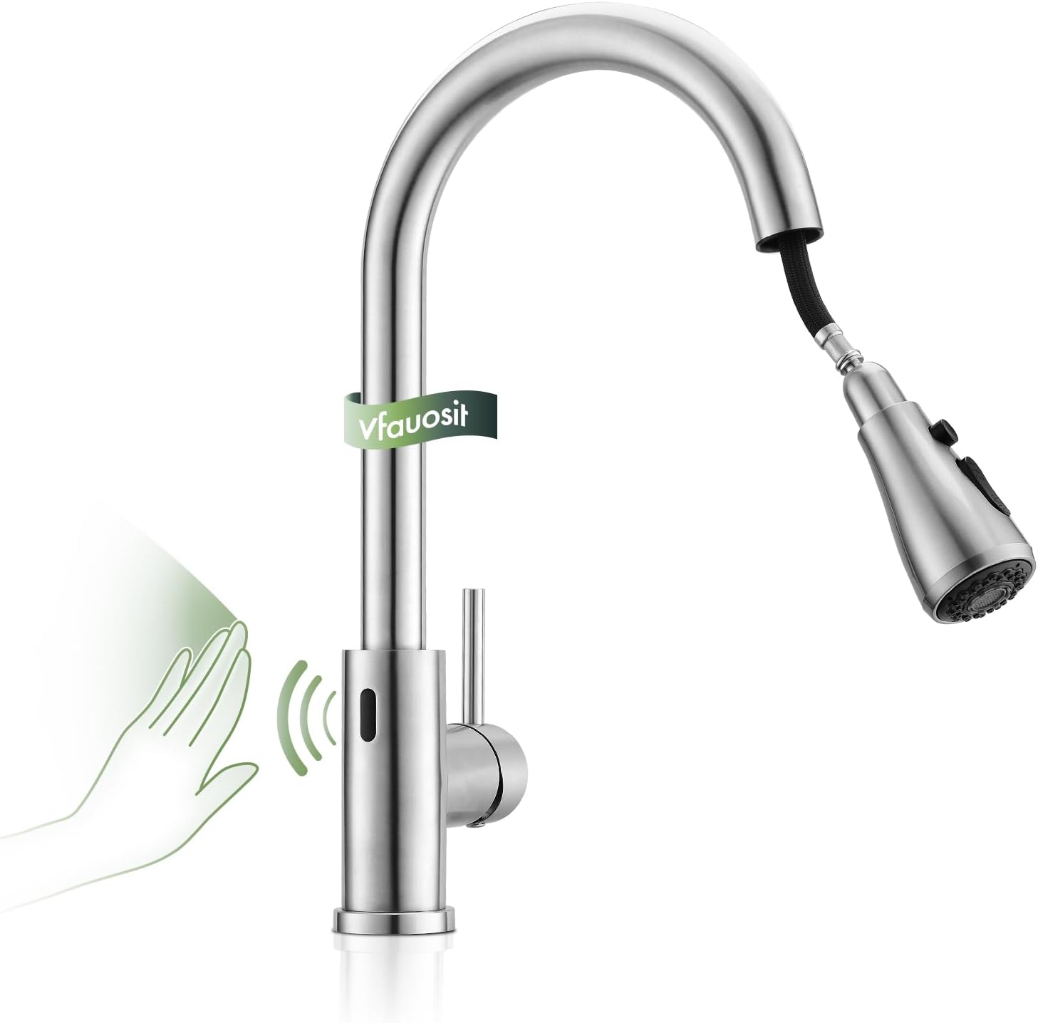 Touchless Kitchen Faucet, VFAUOSIT Kitchen Sink Faucet with Pull Down Sprayer Br...