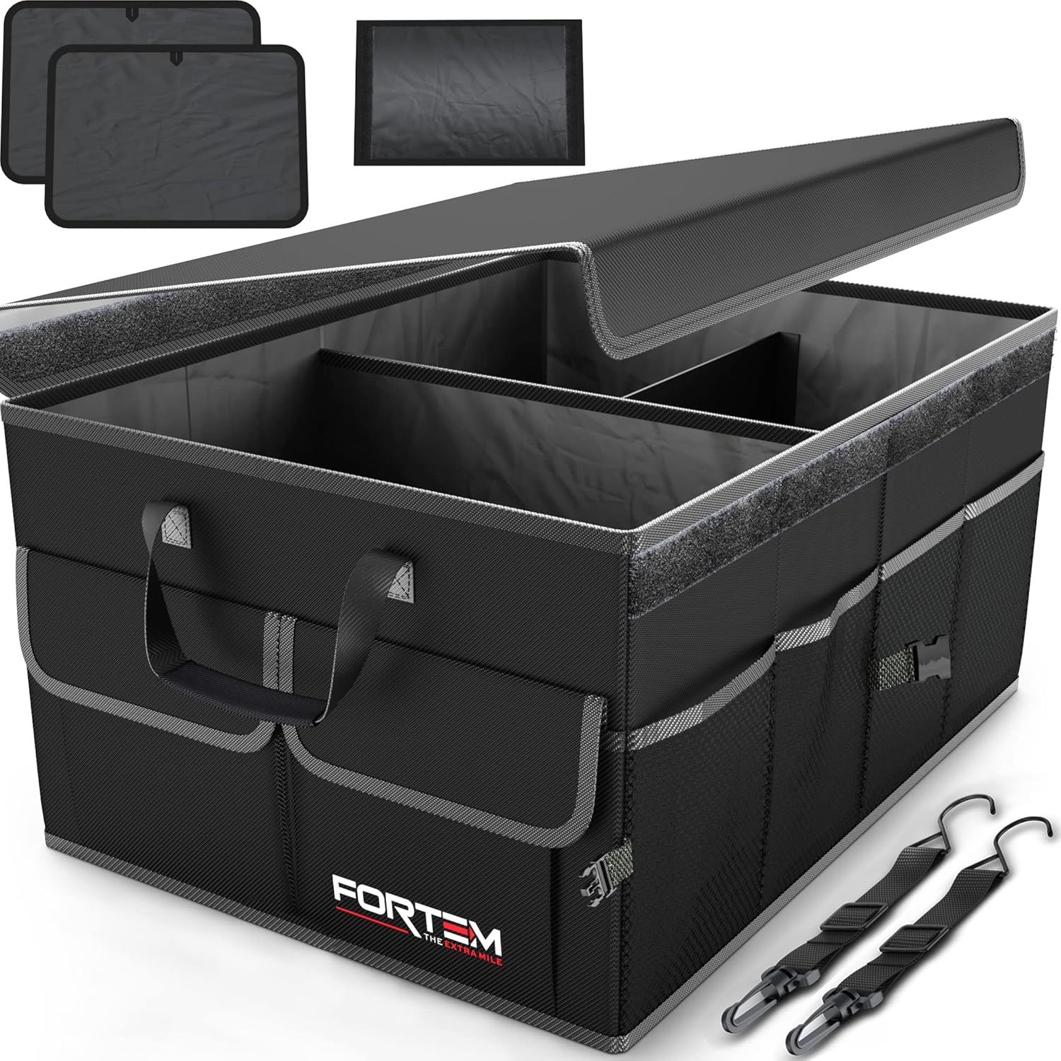 FORTEM Car Trunk Organizer, Collapsible Multi Compartment Car Organizer, Foldabl...