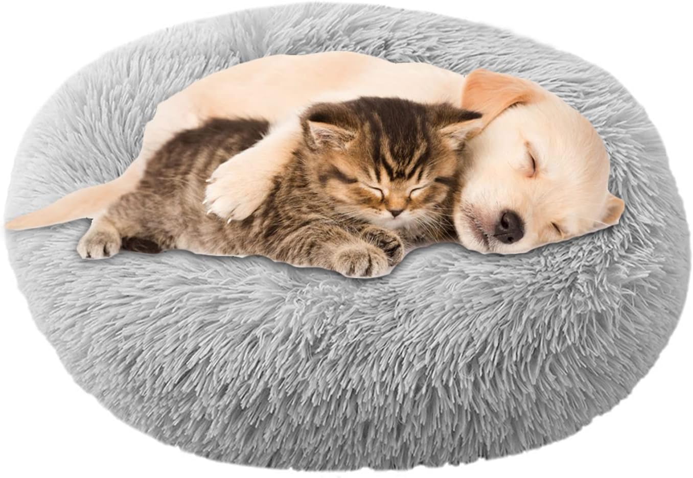 UUEMB 90cm Extra Large Calming Dog Bed, Plush Donut Pets Beds for Dogs Cats, Sof...