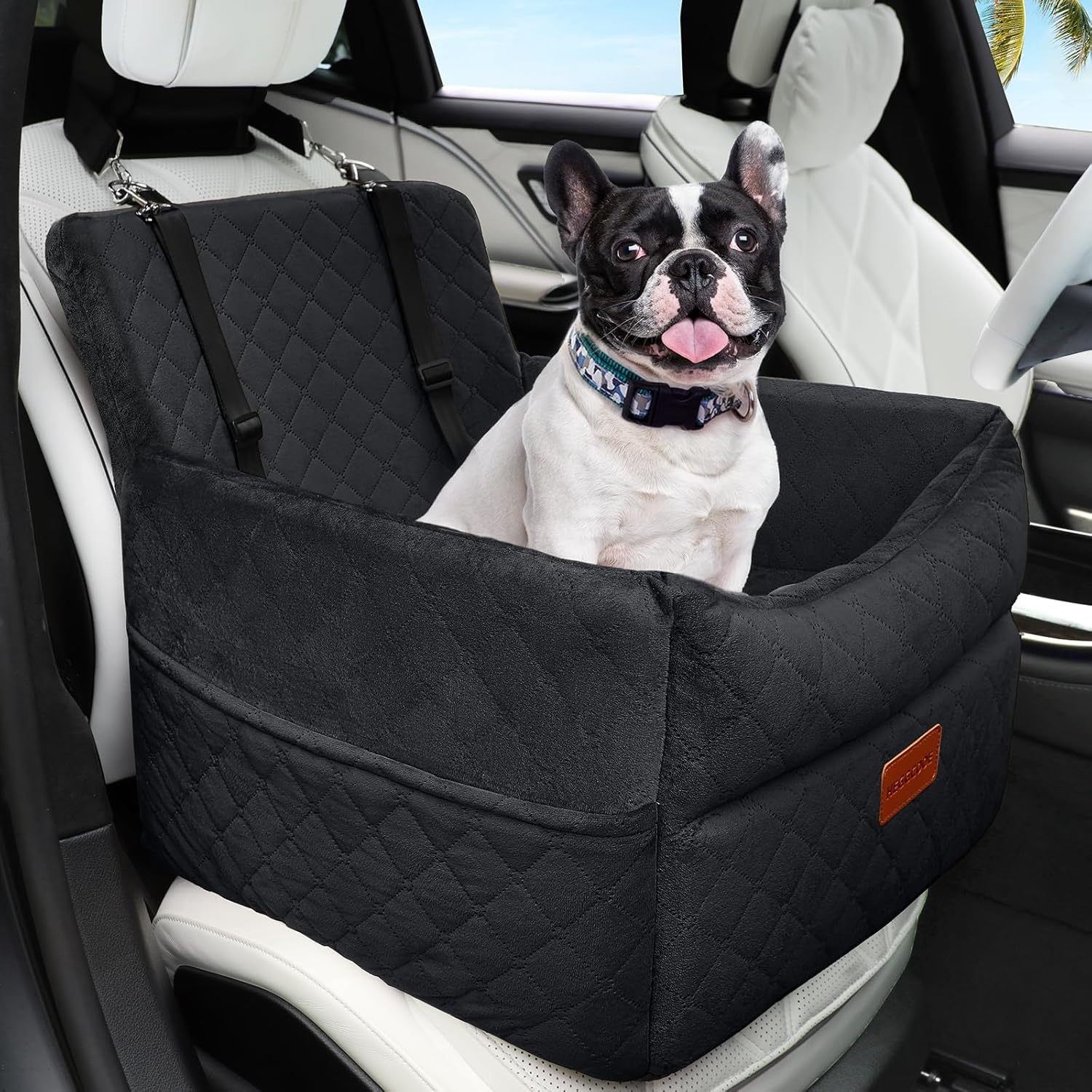 Small Dog Car Seat, Memory Foam Dog Booster Car Seats with Thick Cushion for Med...