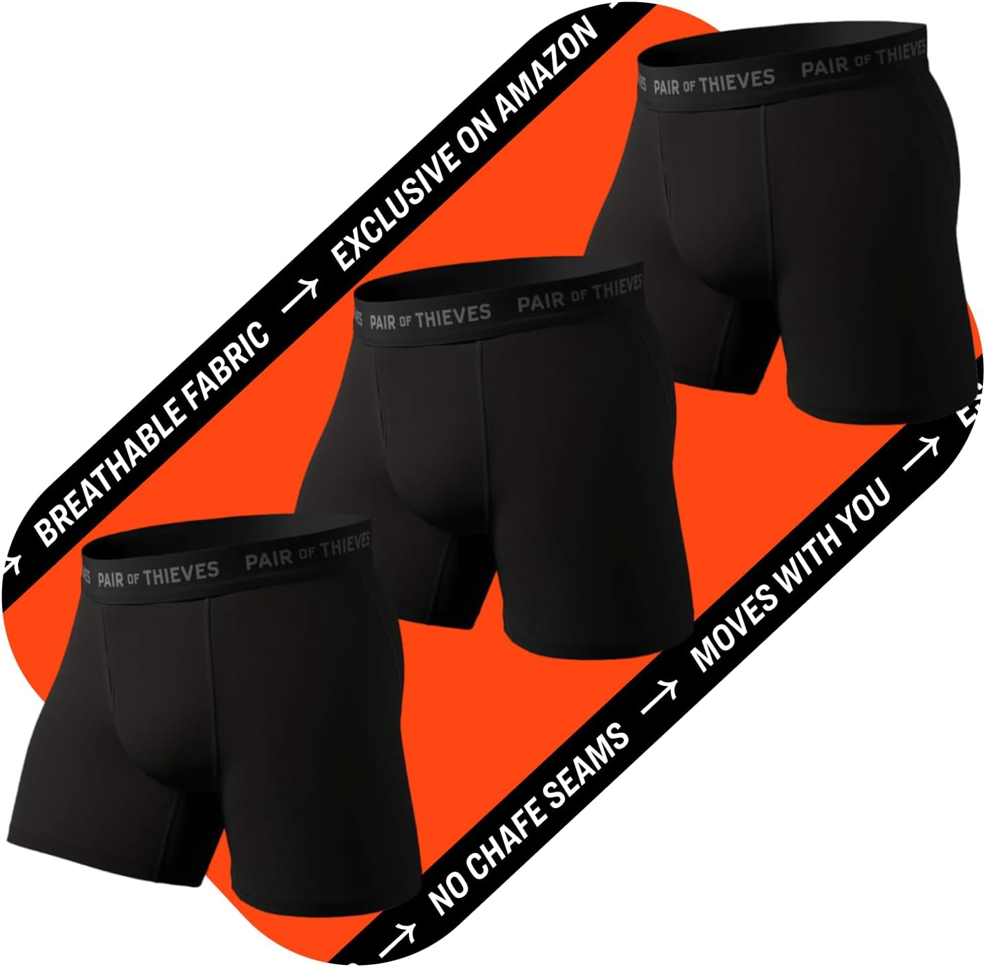 Pair of Thieves Super Fit Boxer Briefs for Men - Ultra Soft, Breathable, Quick-D...