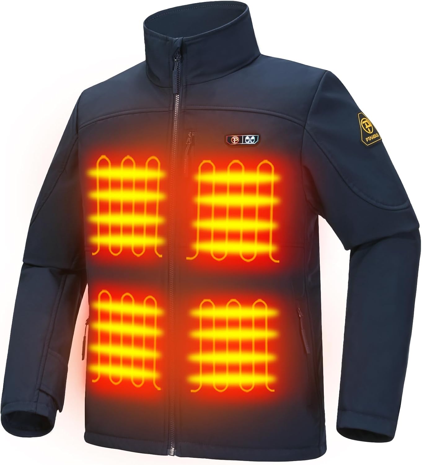 PTAHDUS Men's Heated Jackets 5 Heat Zones Battery Pack Included, with Hand Warme...