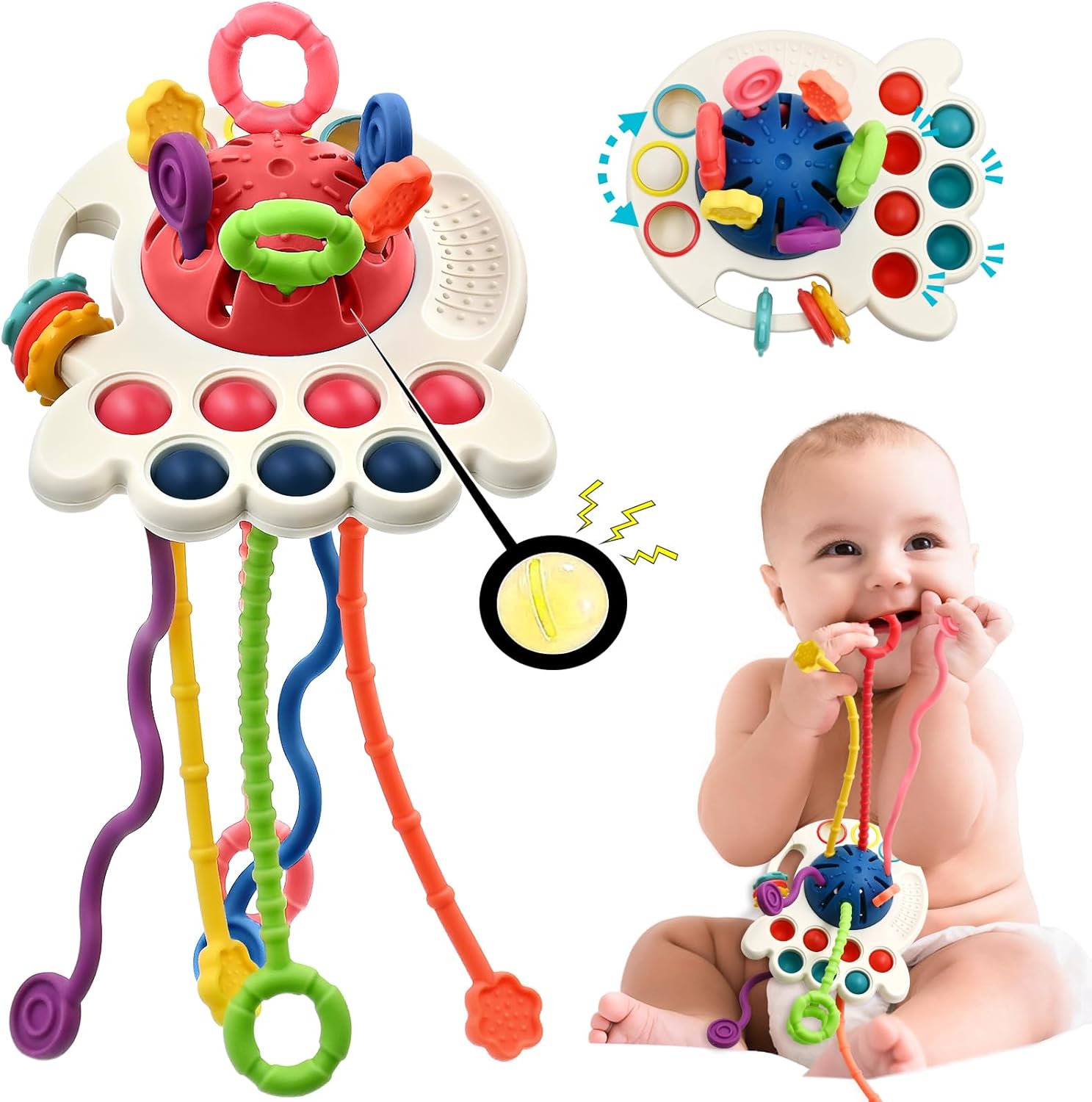 AiTuiTui Sensory Montessori Baby Teething Toys, Toddler Travel Toys for 1 2 Year...