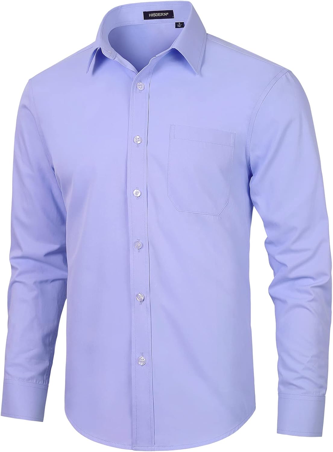 HISDERN Mens Dress Shirts Long Sleeve Button Down Shirts for Men Casual Solid Fo...