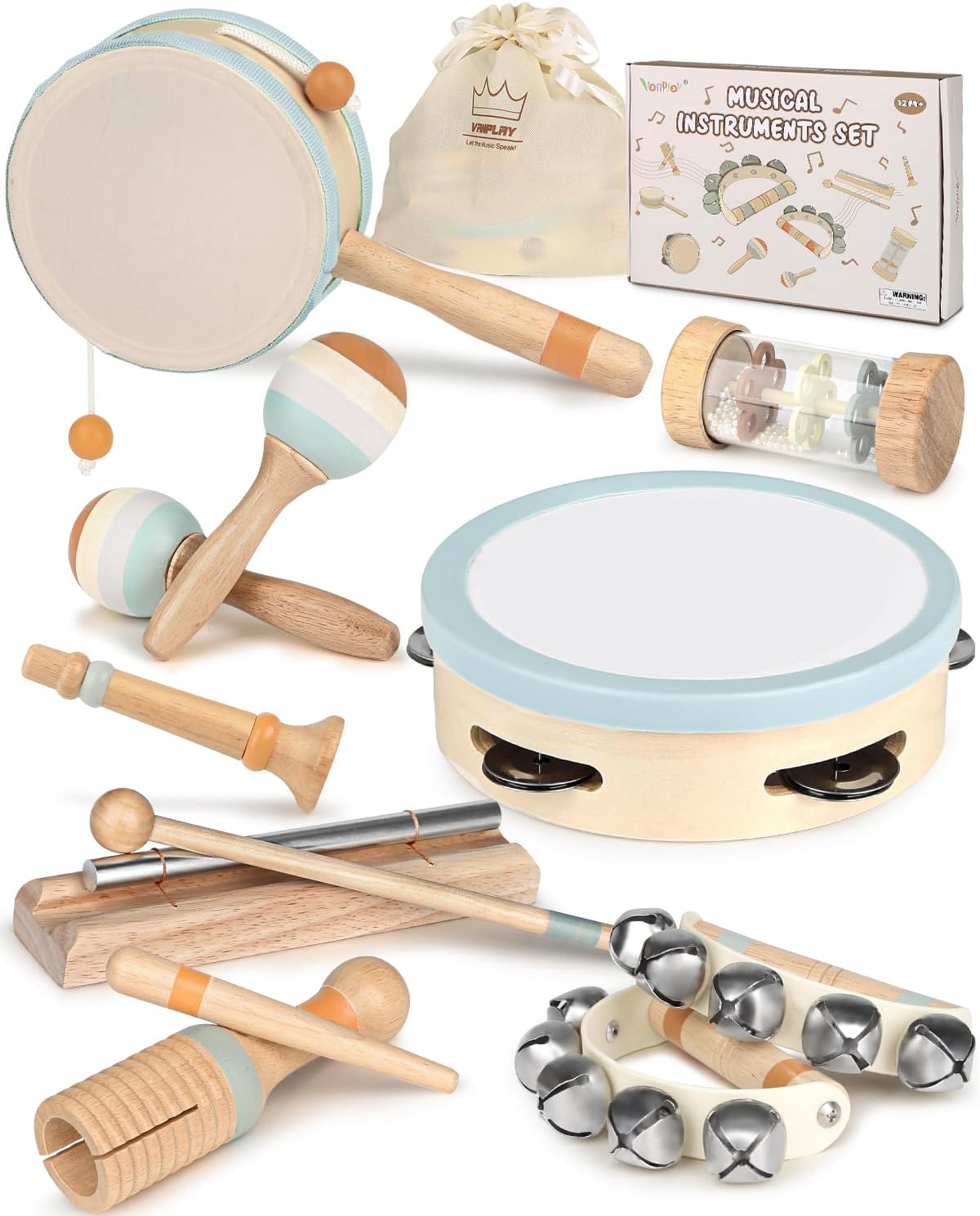 Kids Musical Instruments Baby Musical Instrument Toddler Toys Wooden Toys Baby M...