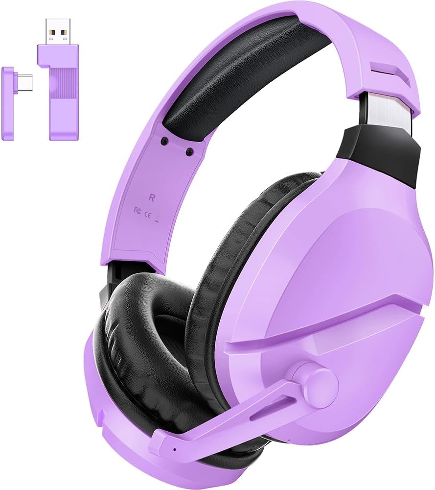 Wireless Gaming Headset with Noise Canceling Microphone for PS5, PC, PS4, 2.4G/B...