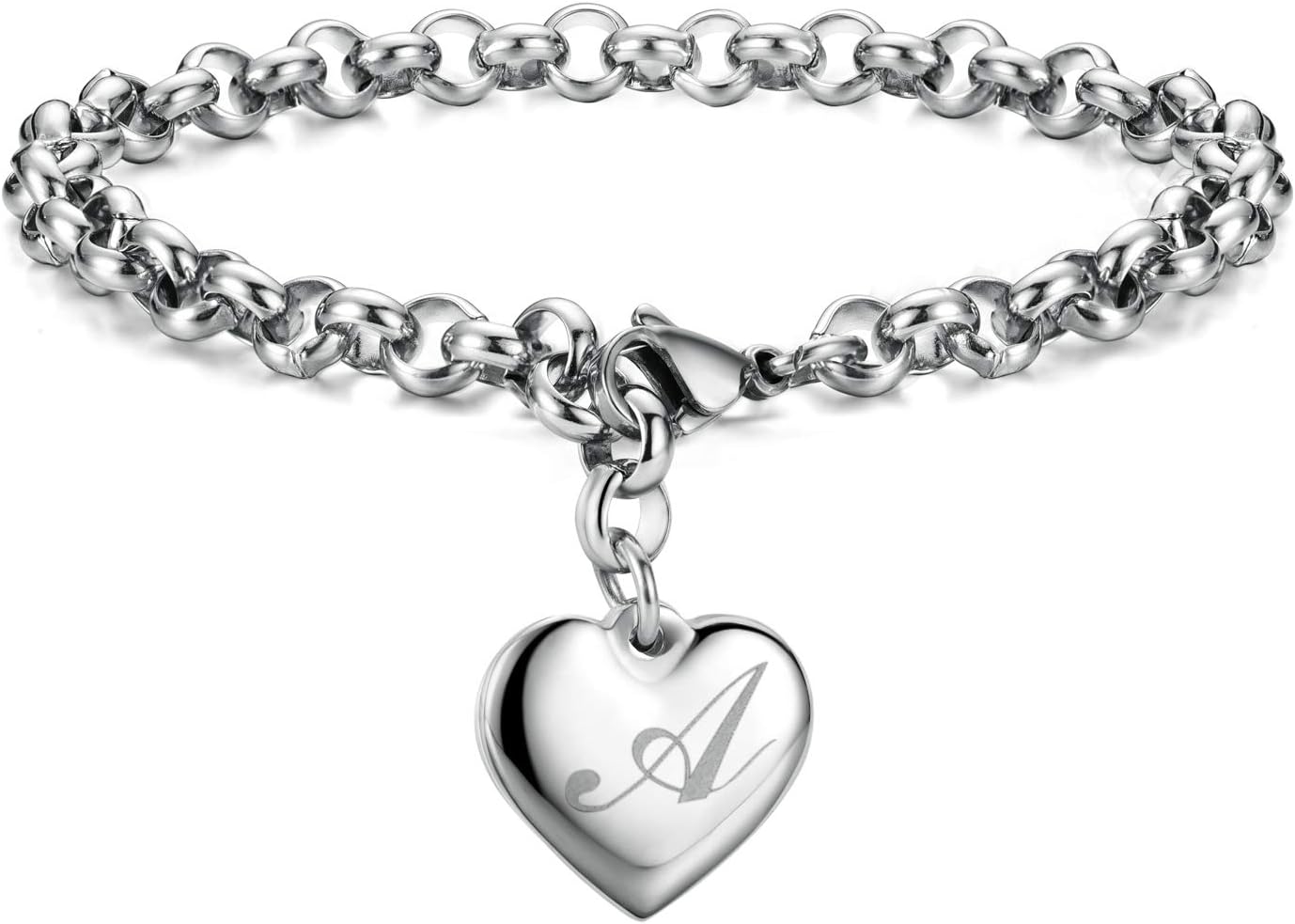 Monily Initial Charm Bracelets for Girls Letters Alphabet Heart Bracelet Jewelry...