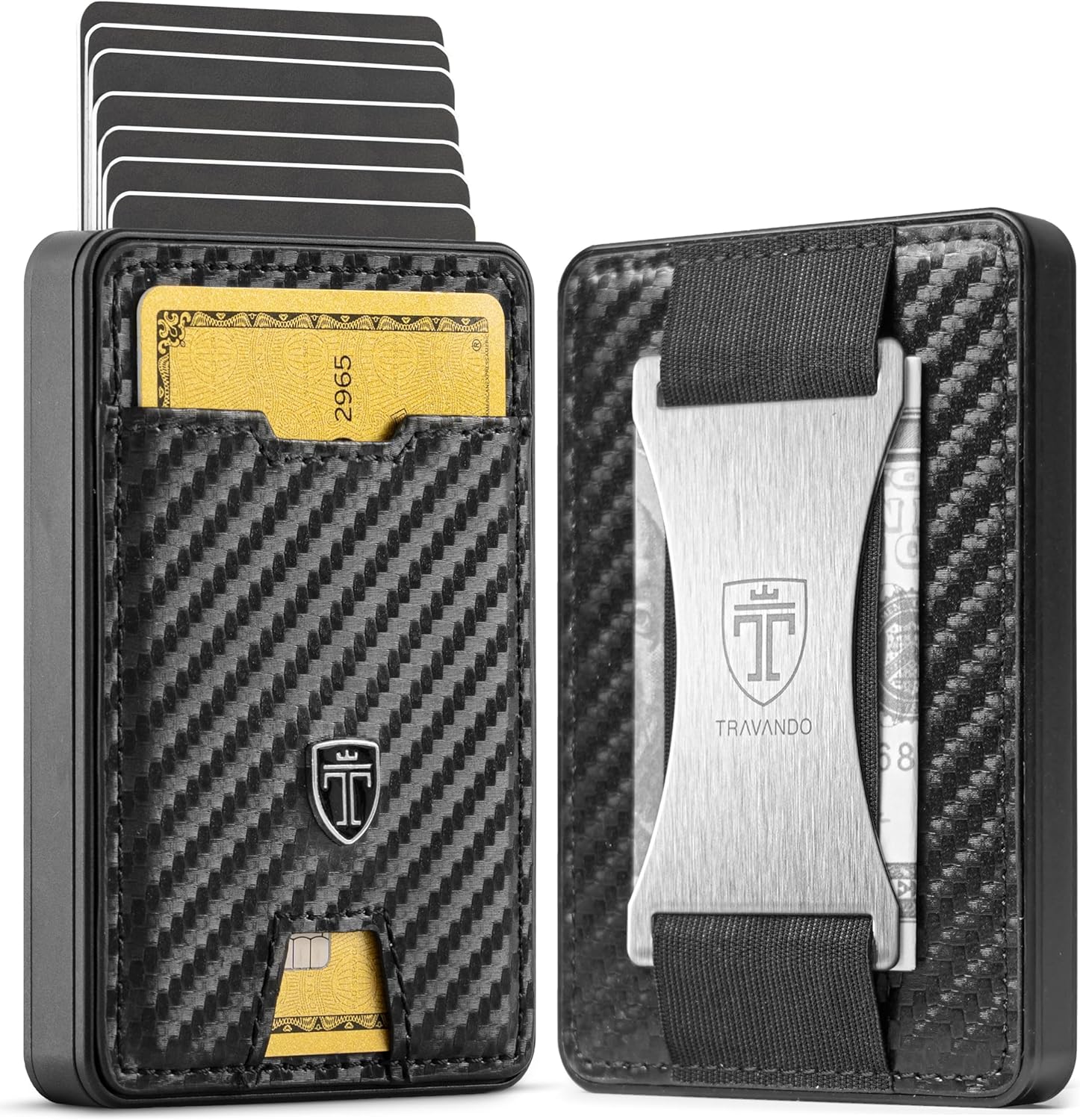 TRAVANDO Swype Slim Wallet for Men Metal RFID Blocking Mens Wallet Card Case Car...