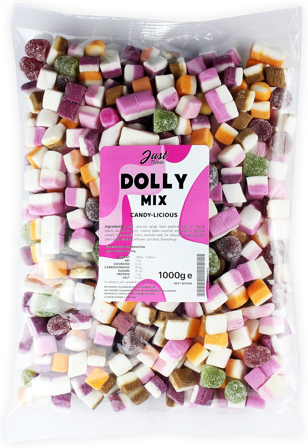 Just Treats Dolly Mixture (1 Kilo Party Bag) 1 kg (Pack of 1)
