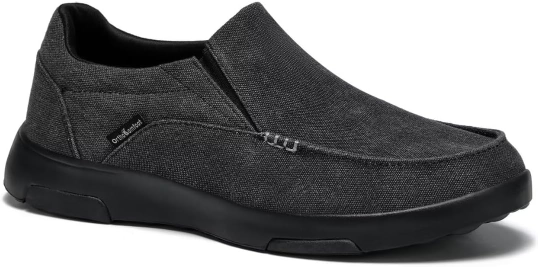 OrthoComfoot Men's Orthopedic Slip-On Loafers Walking Shoes with Arch Support: C...