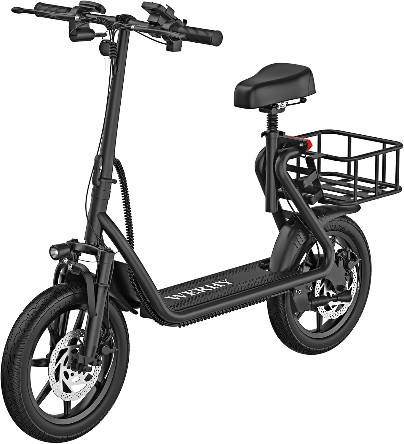 Electric Scooter with Seat, 750W Peak Motor, 14'' Pneumatic Tires, Top Speed 22...