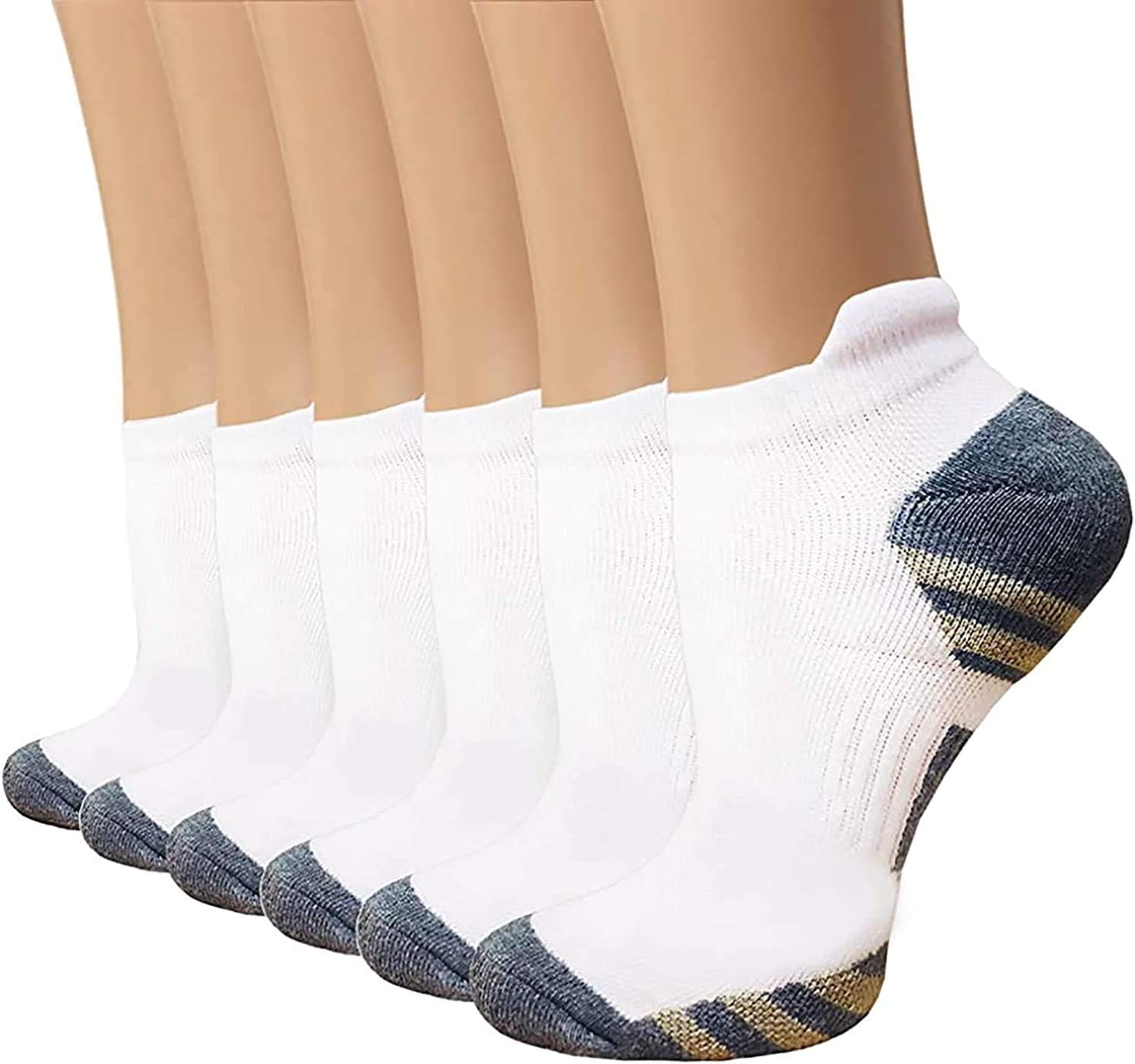 Copper Compression Socks Women and Men 6 Pairs - Circulation Arch Support Planta...