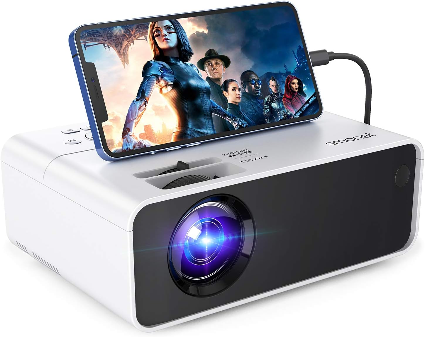 Movie Projector, SMONET 1080P HD Projector 7500L Home Projector Video TV Project...