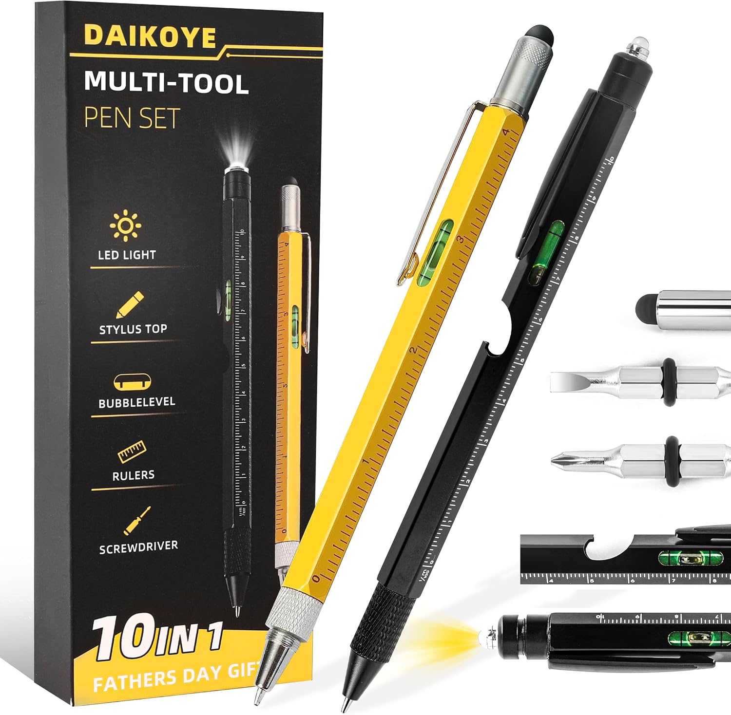 Stocking Stuffers,Gifts for Men from Daughter Son Wife, Multitool Pen 10 in 1 Mu...