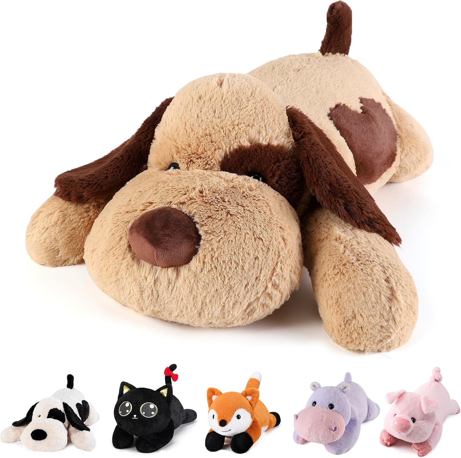 meowtastic Brown Dog Weighted Stuffed Animals - 22 Inch 4.5 Pounds Weighted Plus...