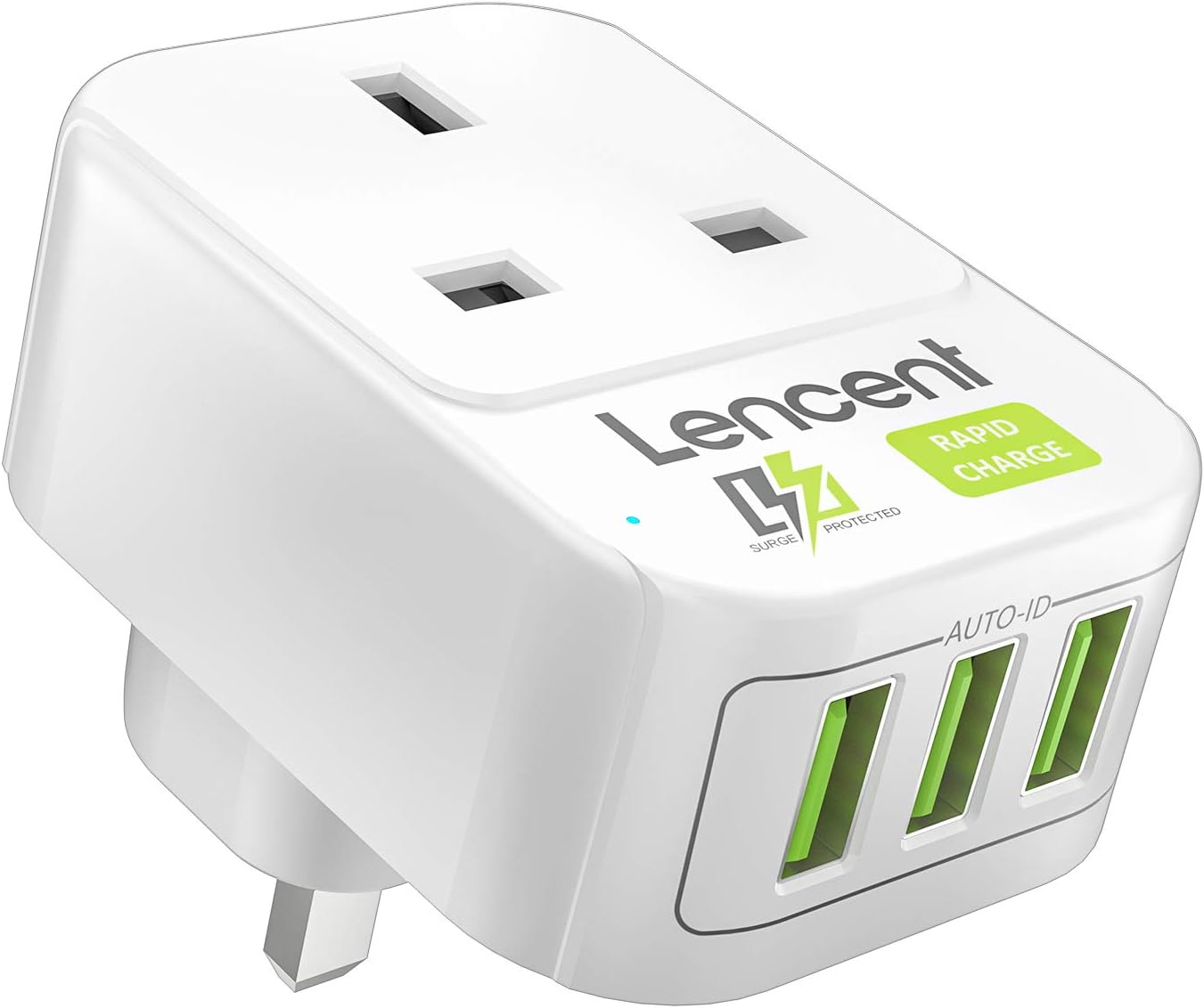 LENCENT USB Outlet Plug Extender with 3 USB Ports,...