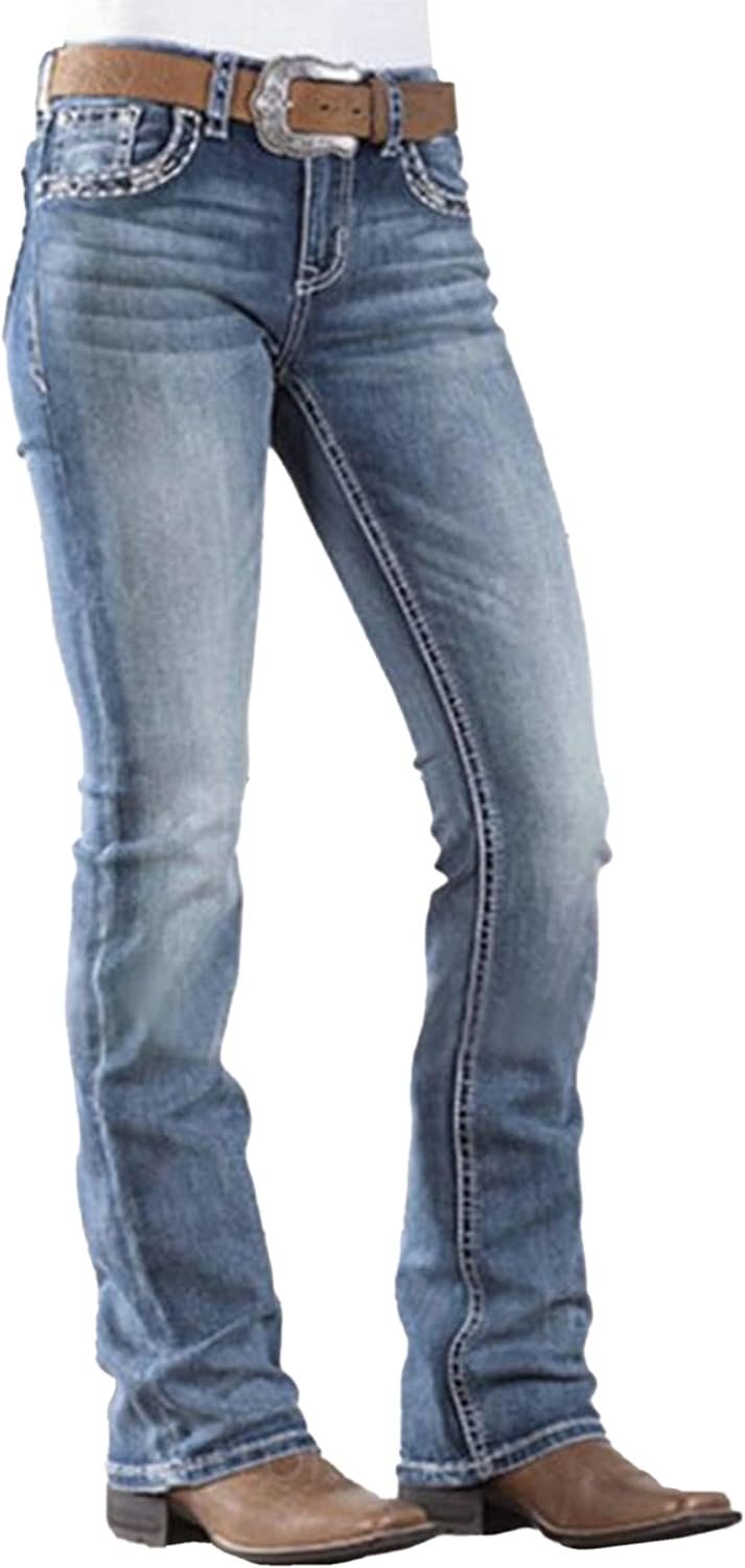 Women's Jeans 90s Mid Rise Bootcut Jeans High Stretch Black Jeans Pantalones De...