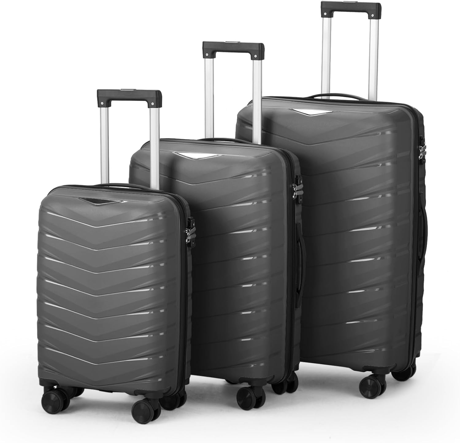 Karl home Luggage Set 3 Piece, PP Hard Shell Suitcase with Spinner Wheels & TSA...