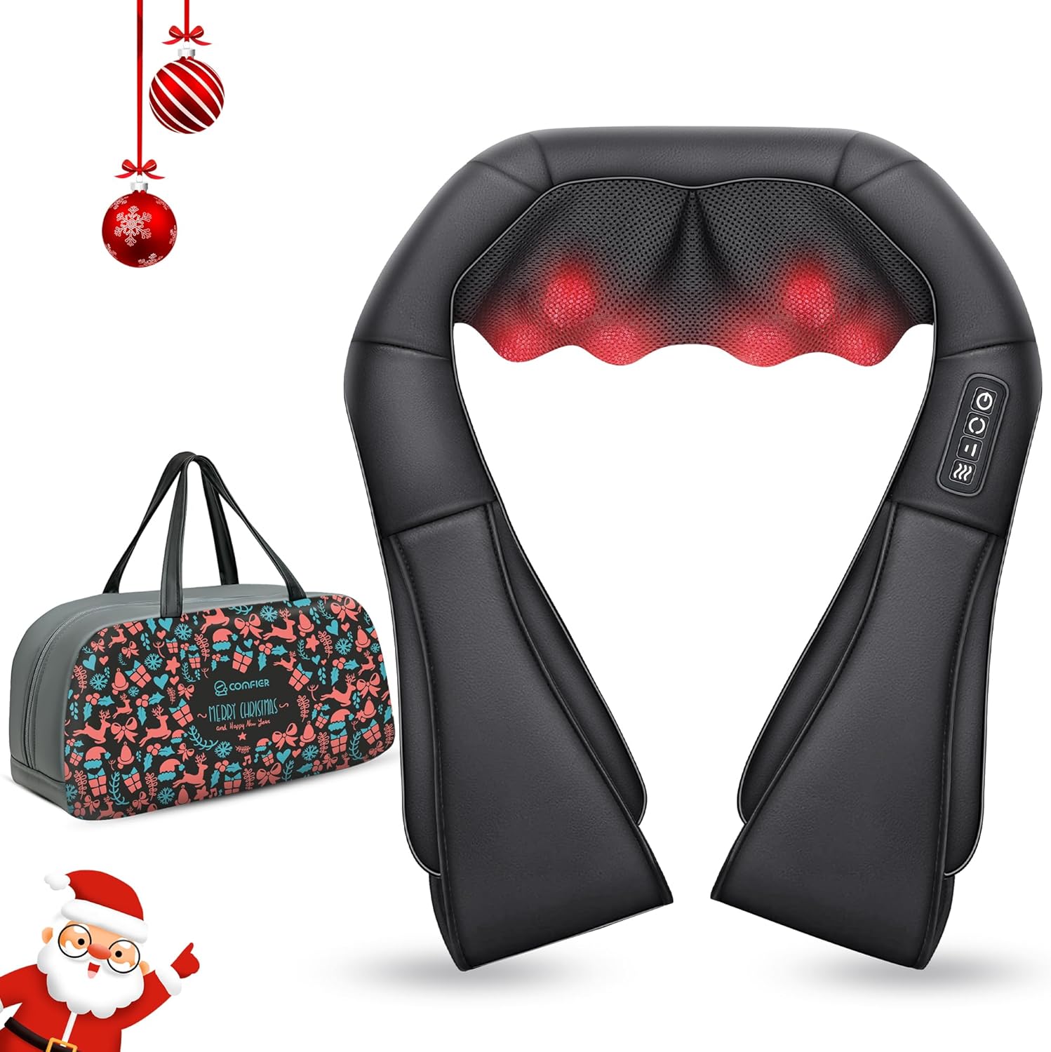 COMFIER Shiatsu Neck and Back Massager with Heat, Christmas Gifts for Mom Dad De...