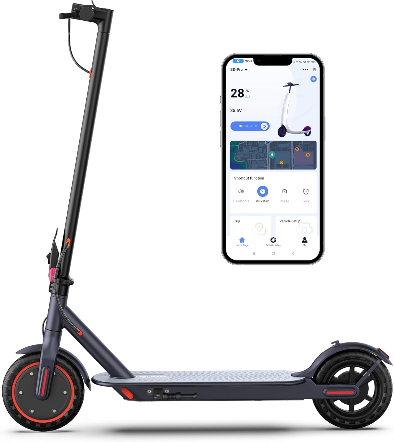 Electric Scooter Adults - Max 19-23Miles Range & 19MPH Speed E-Scooter, Powerful...