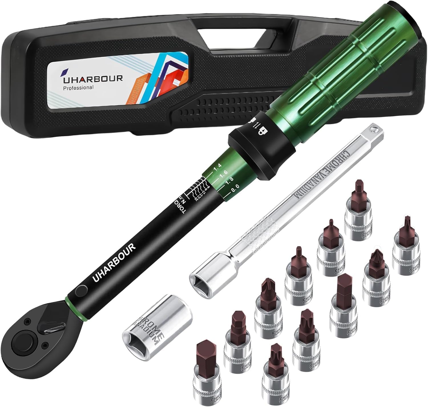Uharbour Bike Torque Wrench Set 3-25 Nm, Torque Wrench 1/4, Bicycle Torque Wrenc...