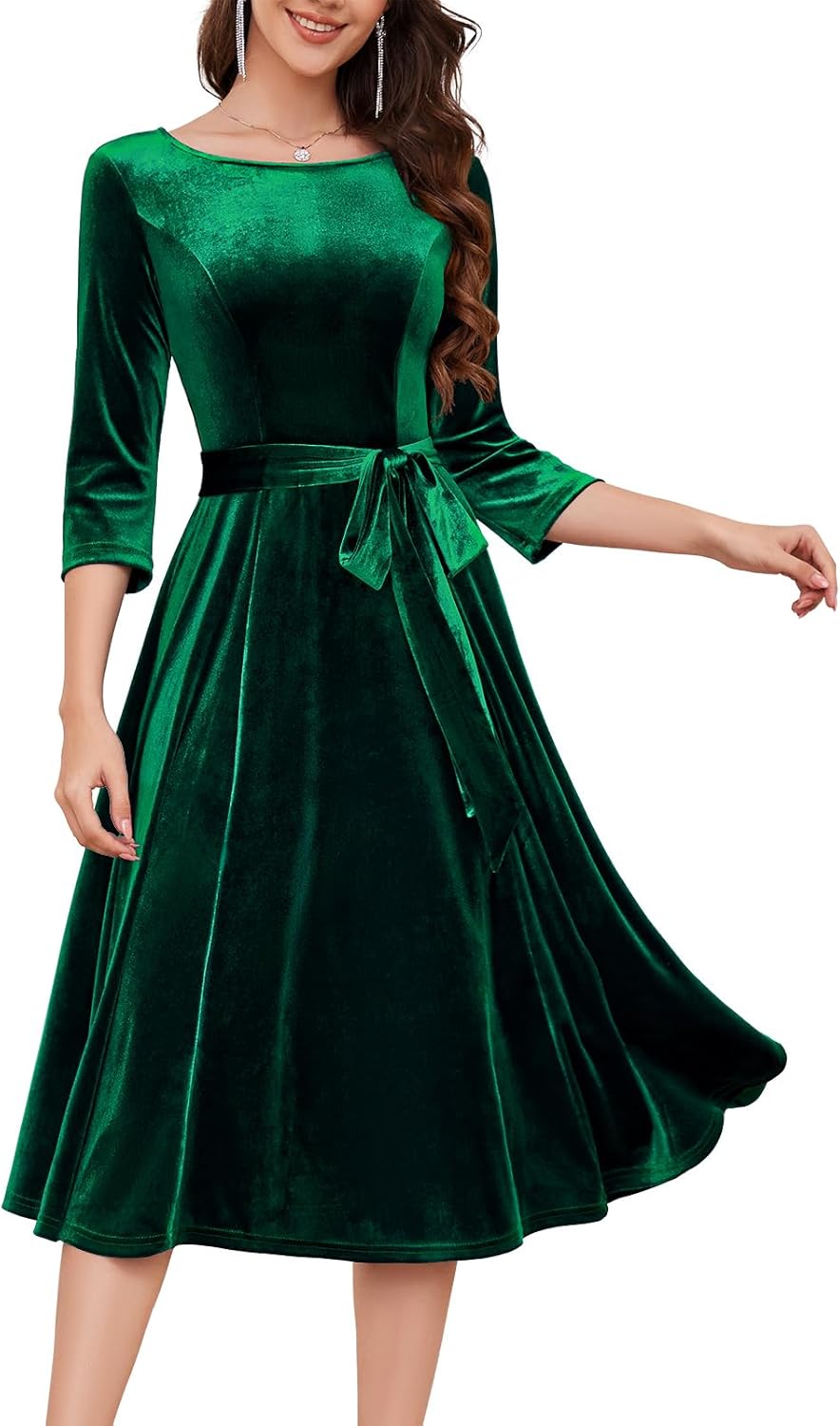 DRESSTELLS Velvet Cocktail Dress for Women, 2024 Winter Christmas Holiday Dress,...