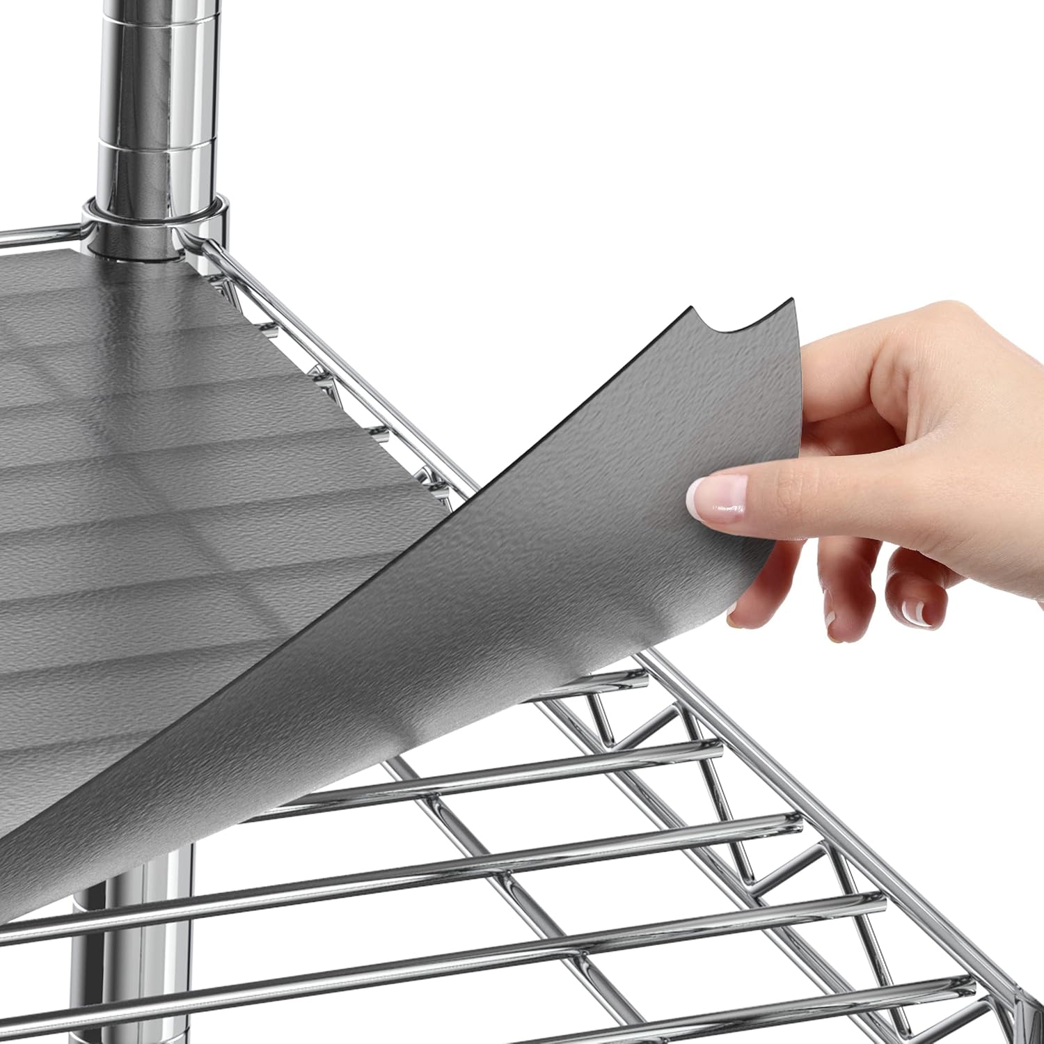 Shelf Liners for Wire Shelf System - Set of 4 in Graphite - 14 x 36 inch - Plast...