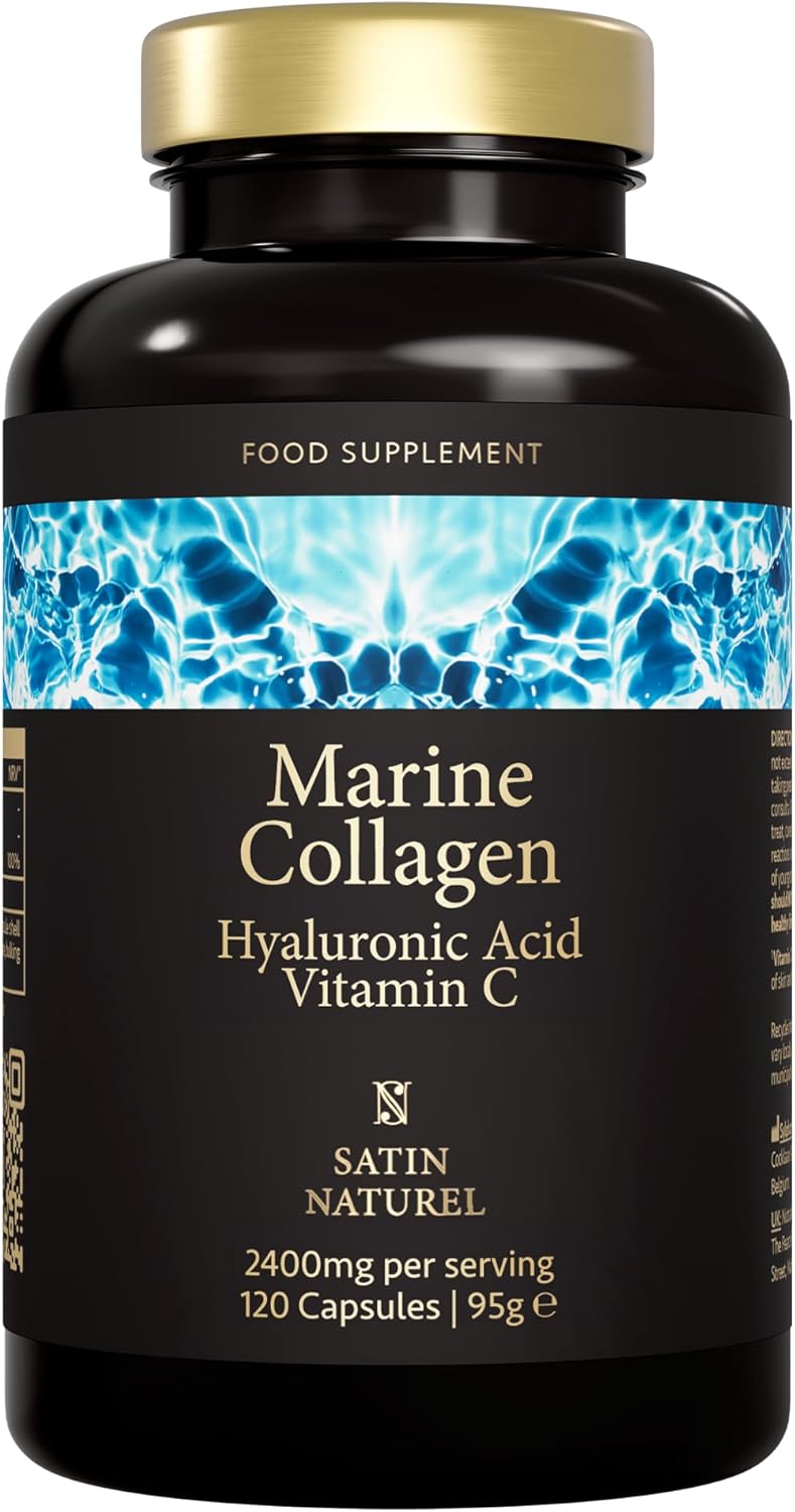 Marine Collagen Capsules with Hyaluronic Acid + Vitamin C 2400mg - High Strength...
