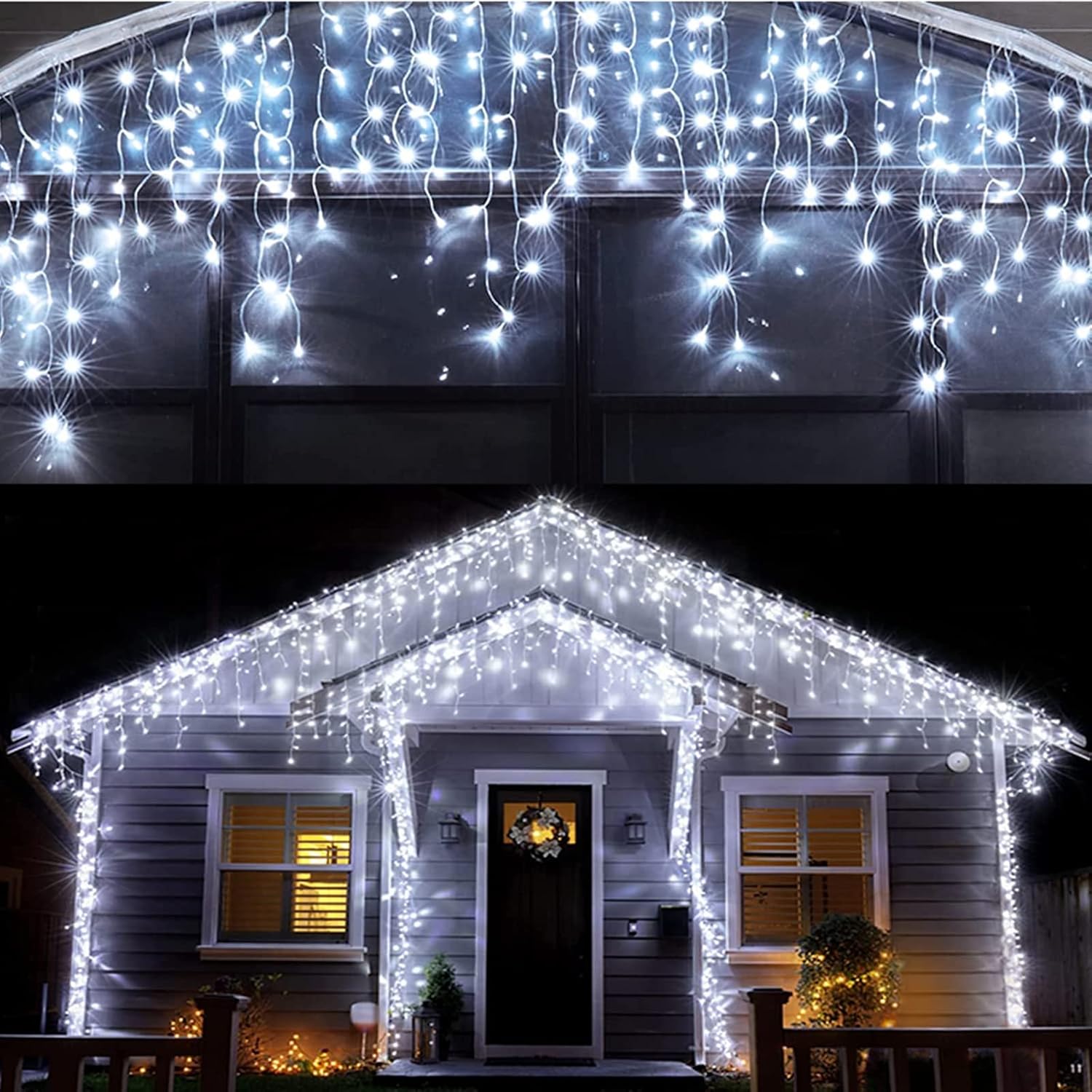 Led Christmas Lights Outdoor Christmas Decorations Hanging Lights 400LED 8 Modes...
