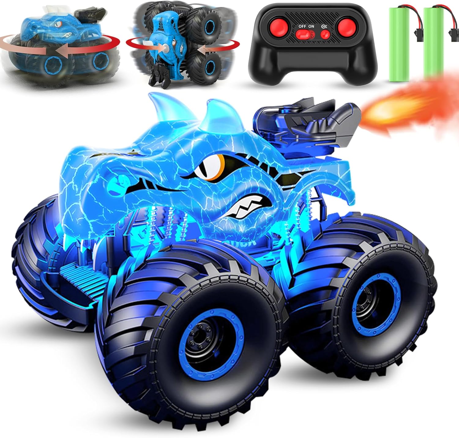 Scientoy Remote Control Car, 360° Rotating RC cars for boys 4-7 with Spray, Ligh...
