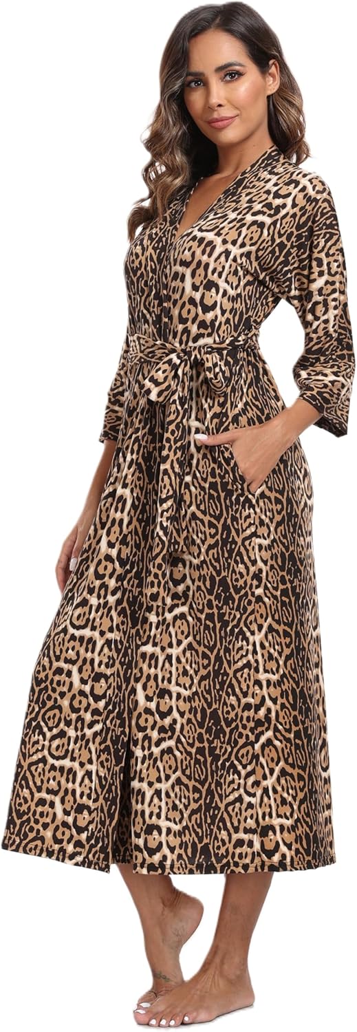 Women's Soft Robes Long Bath Robes Full Length Kimonos Sleepwear Dressing Gown,S...